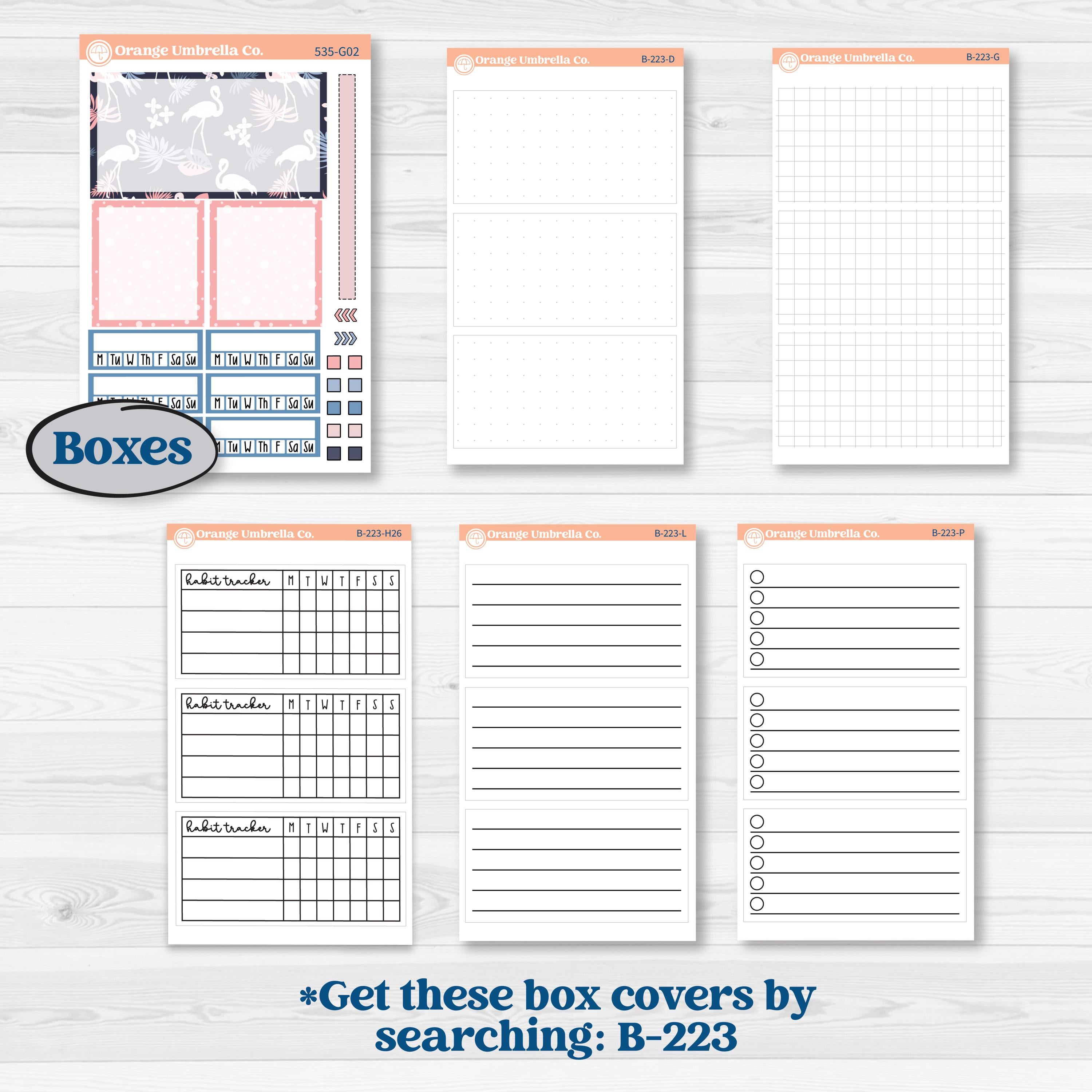Tropical Flamingo | Erin Condren A5 Weekly Dashboard Planner Kit Stickers | Island Time | KIT-535-G4