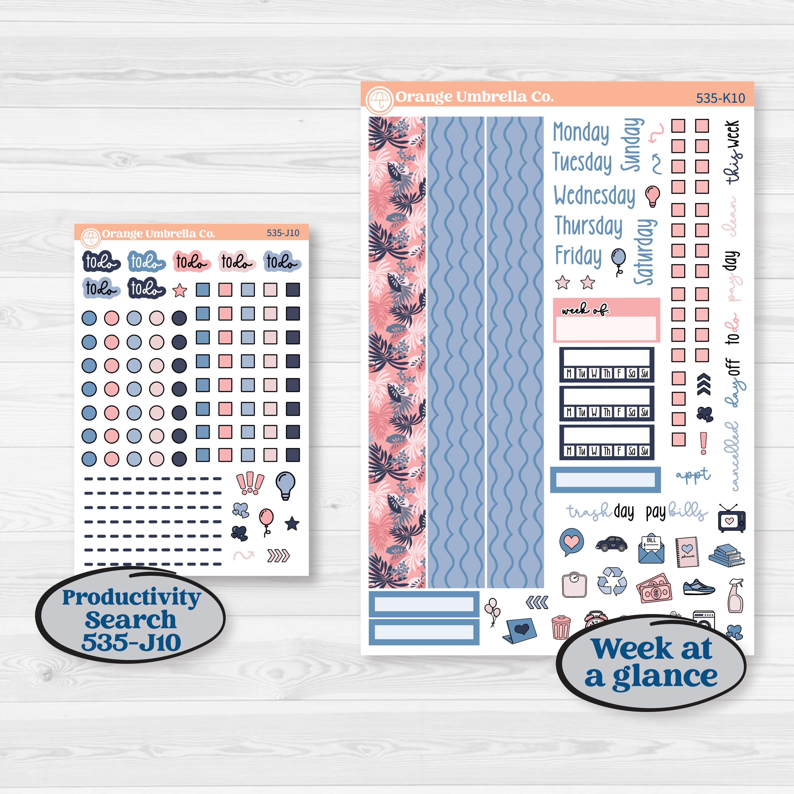 Tropical Flamingo | 7x9 Erin Condren Daily Duo Planner Kit Stickers | Island Time | KIT-535-K