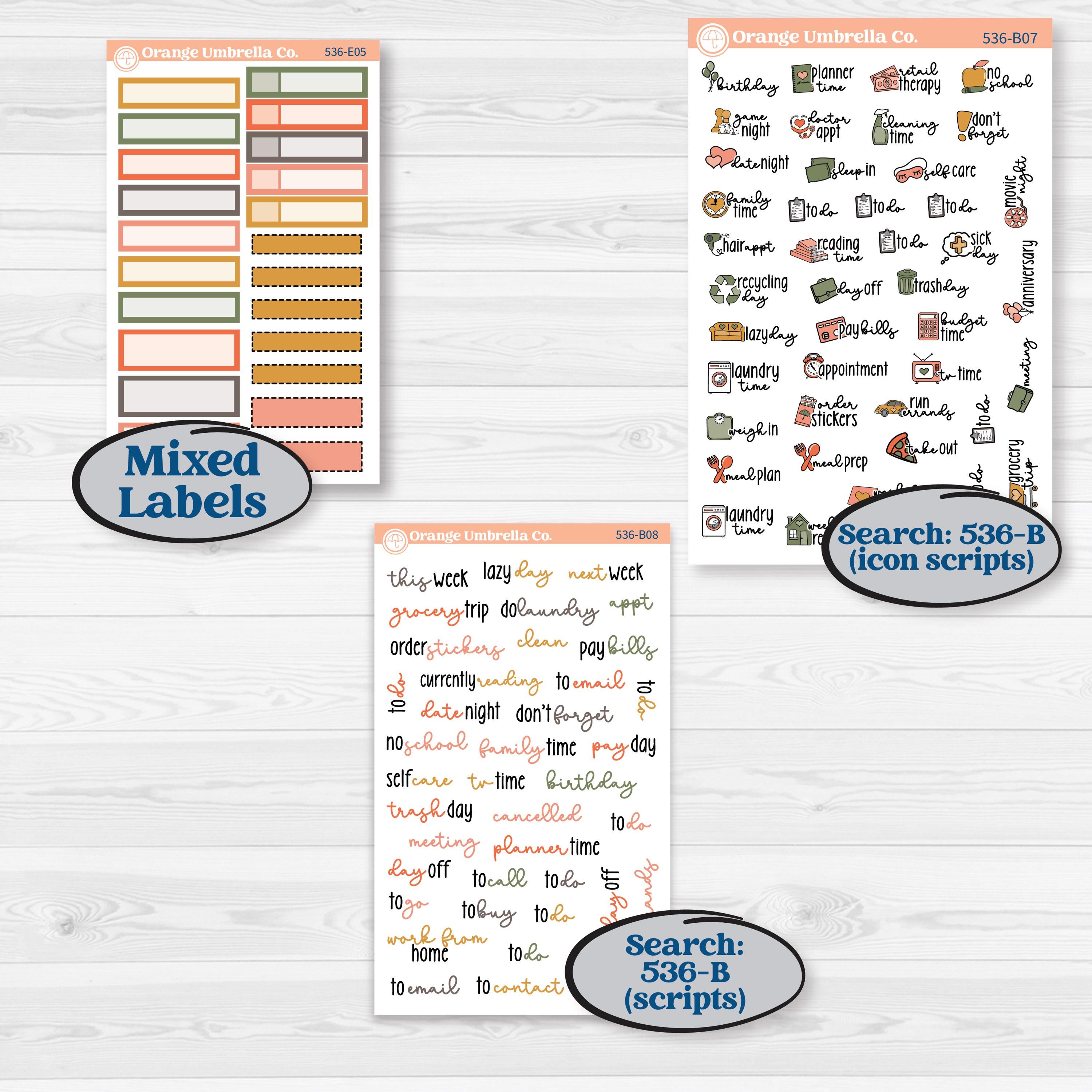 Playful Farmyard Kit | Hobonichi Cousin Weekly & Daily Planner Kit Stickers | The Plot Chickens | KIT-536-E