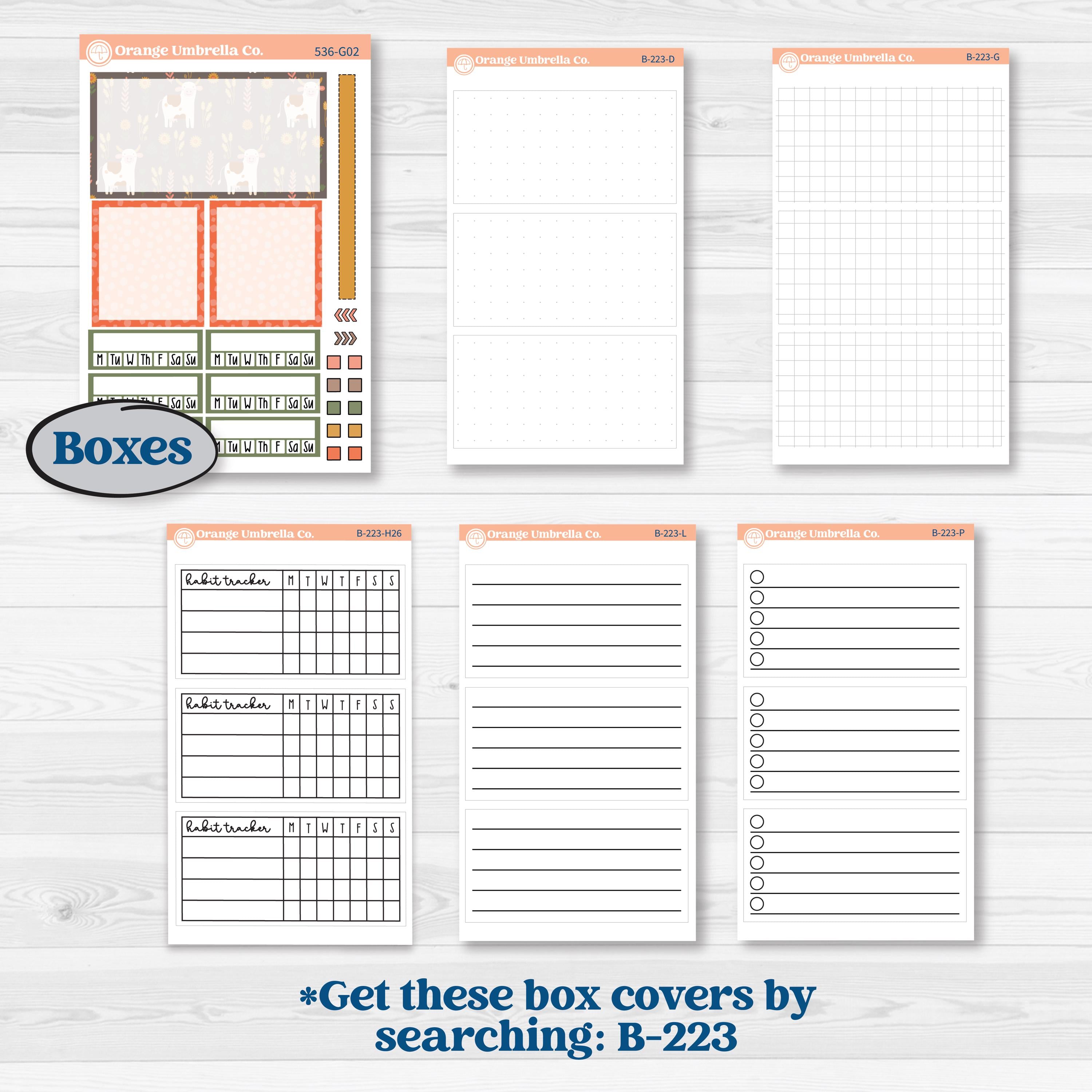 Playful Farmyard Kit | Erin Condren 7x9 Weekly Dashboard Planner Kit Stickers | The Plot Chickens | KIT-536-G