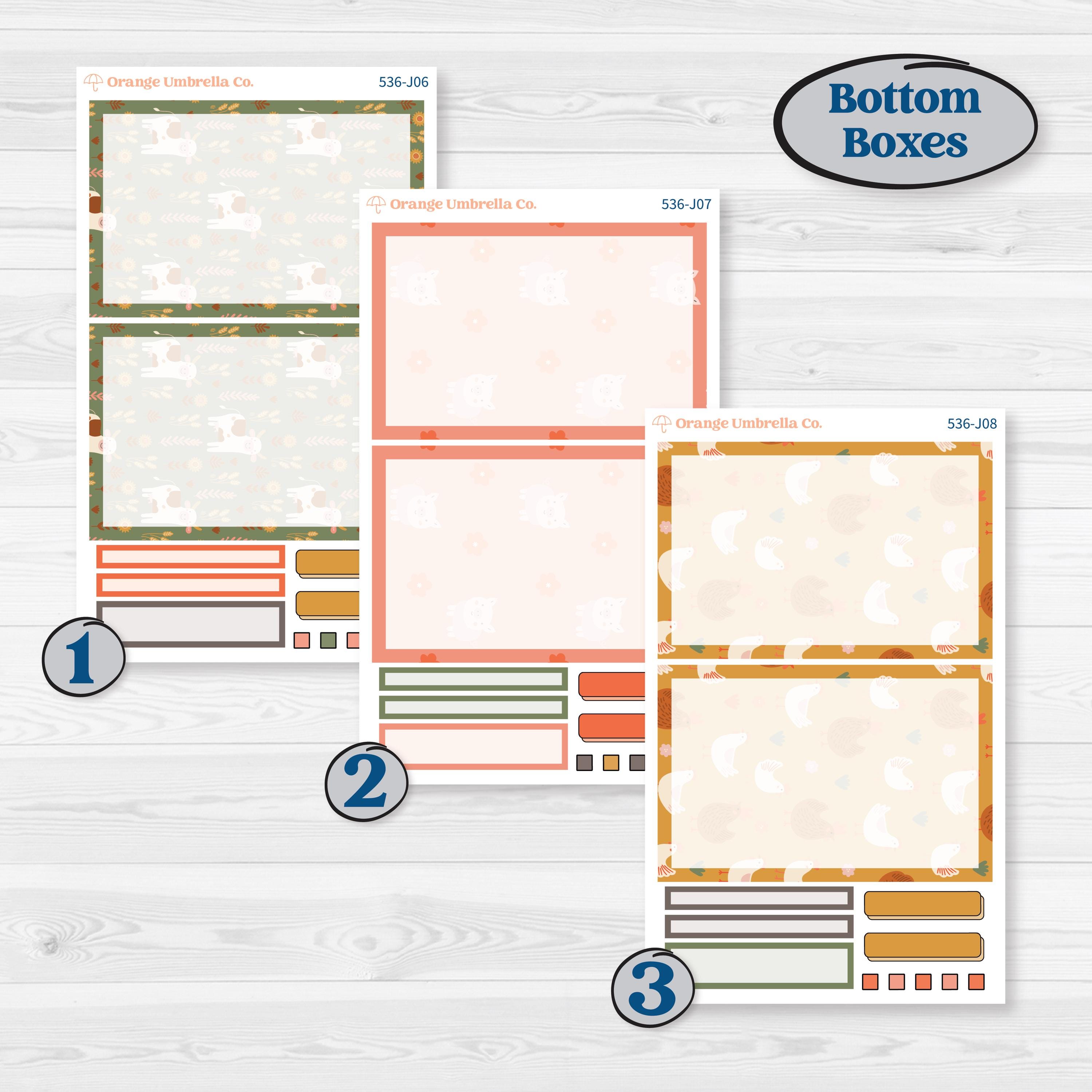 Playful Farmyard Kit | A5 Daily Duo Planner Kit Stickers | The Plot Chickens | KIT-536-J