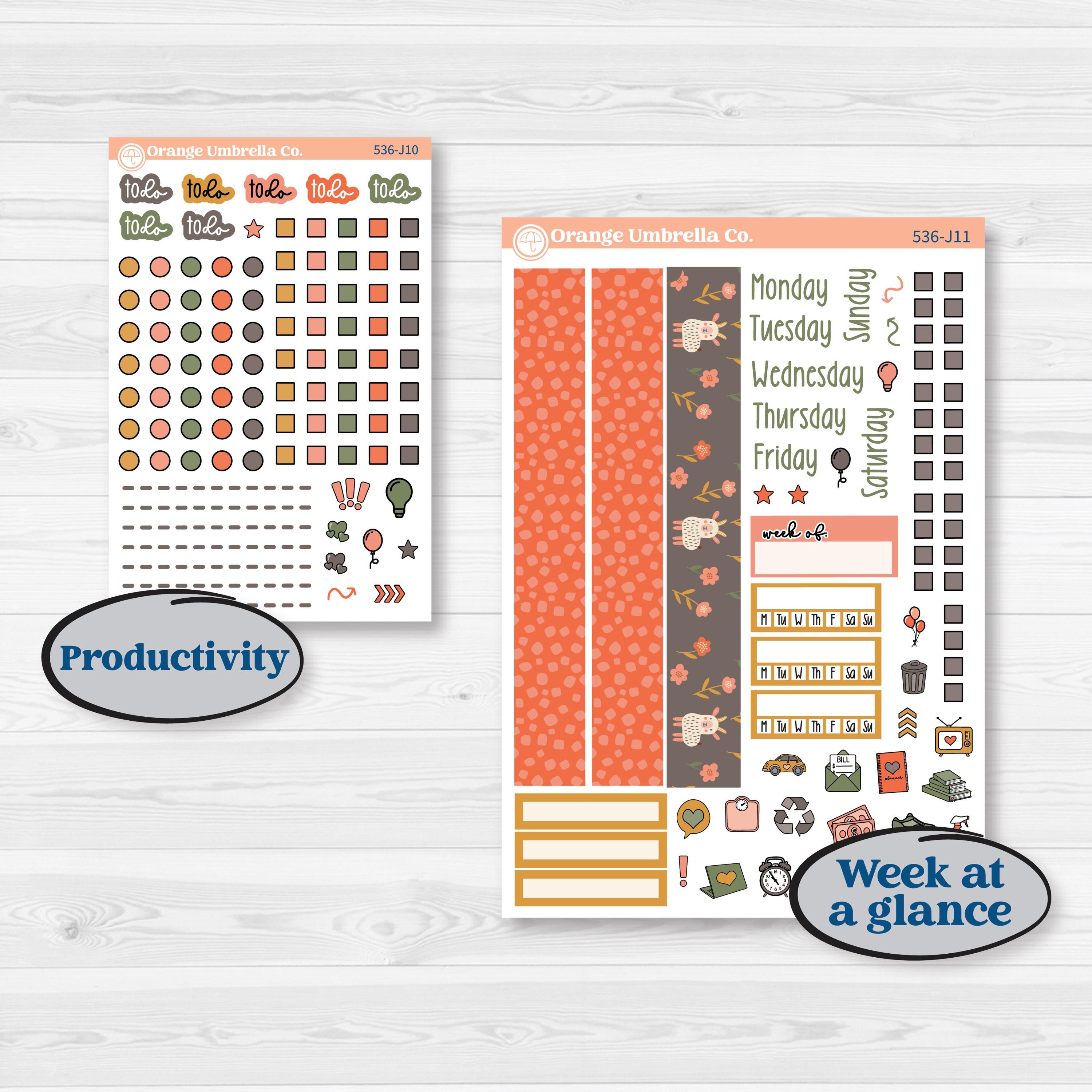 Playful Farmyard Kit | A5 Daily Duo Planner Kit Stickers | The Plot Chickens | KIT-536-J