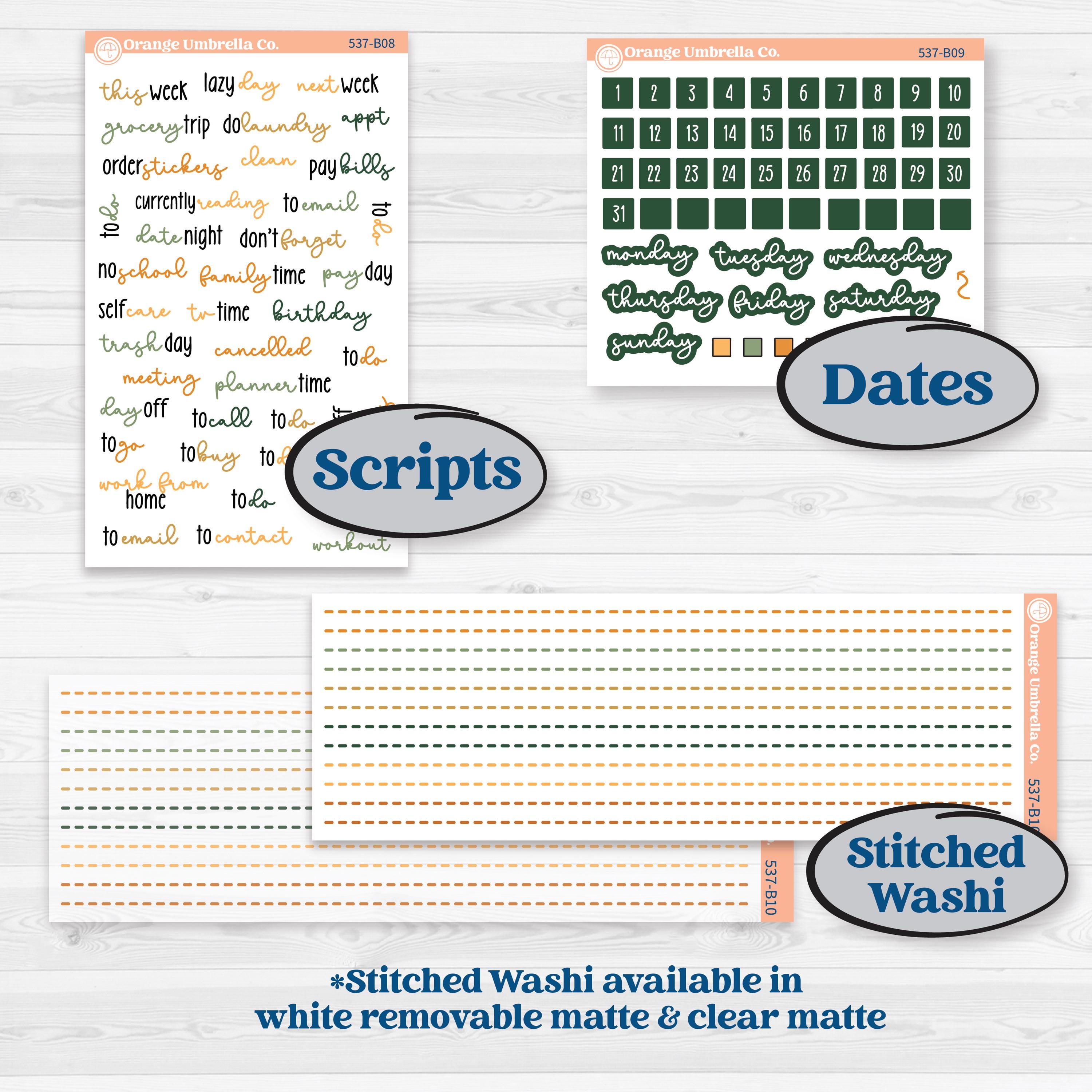 Orange Tropical Kit | Weekly Add-On Planner Kit Stickers | Valencia | KIT-537-B