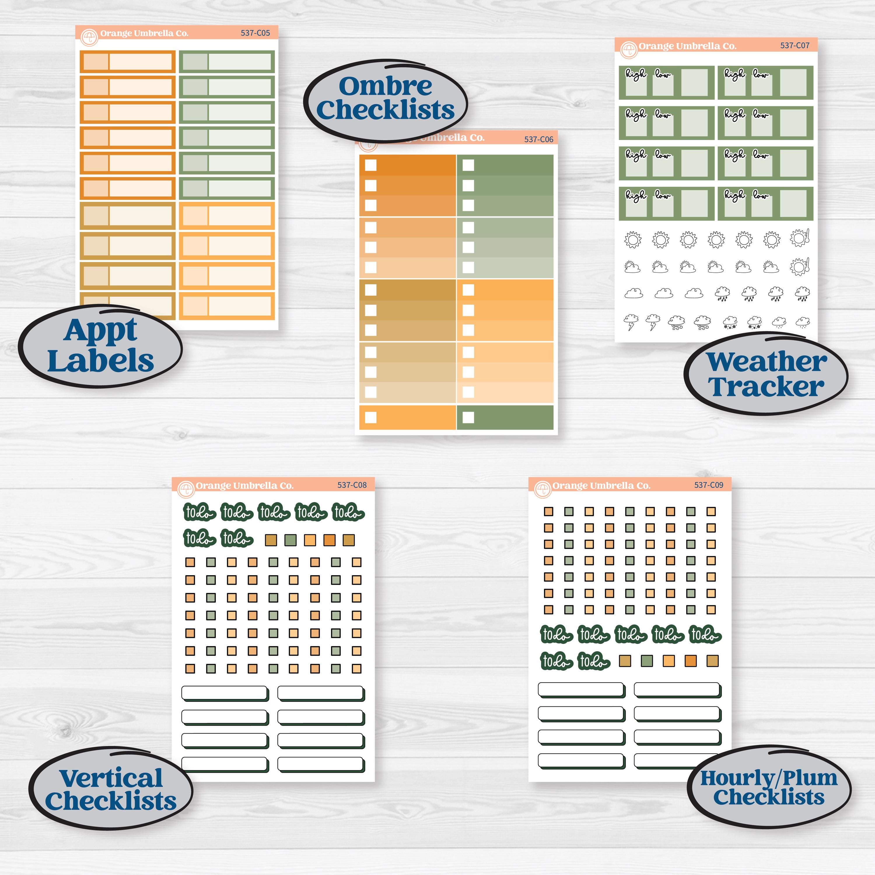 Orange Tropical Kit | Weekly Add-On Labels Planner Kit Stickers | Valencia | KIT-537-C