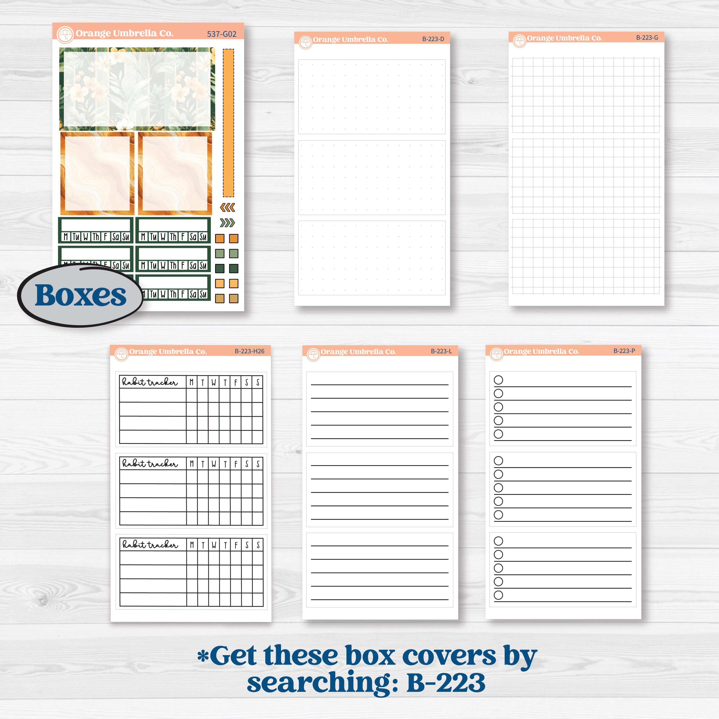 Orange Tropical Kit | Erin Condren 7x9 Weekly Dashboard Planner Kit Stickers | Valencia | KIT-537-G