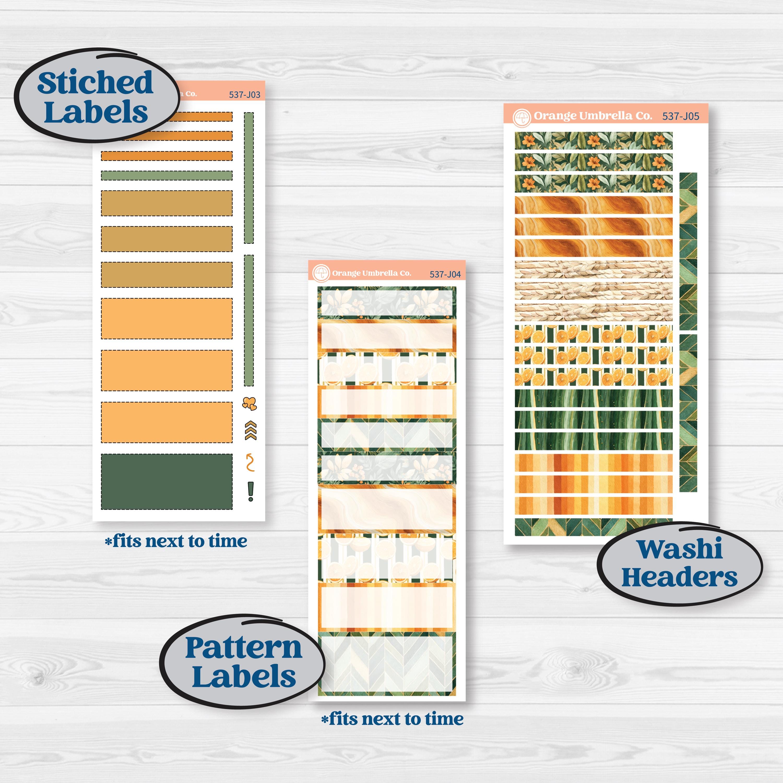 Orange Tropical Kit | A5 Daily Duo Planner Kit Stickers | Valencia | KIT-537-J