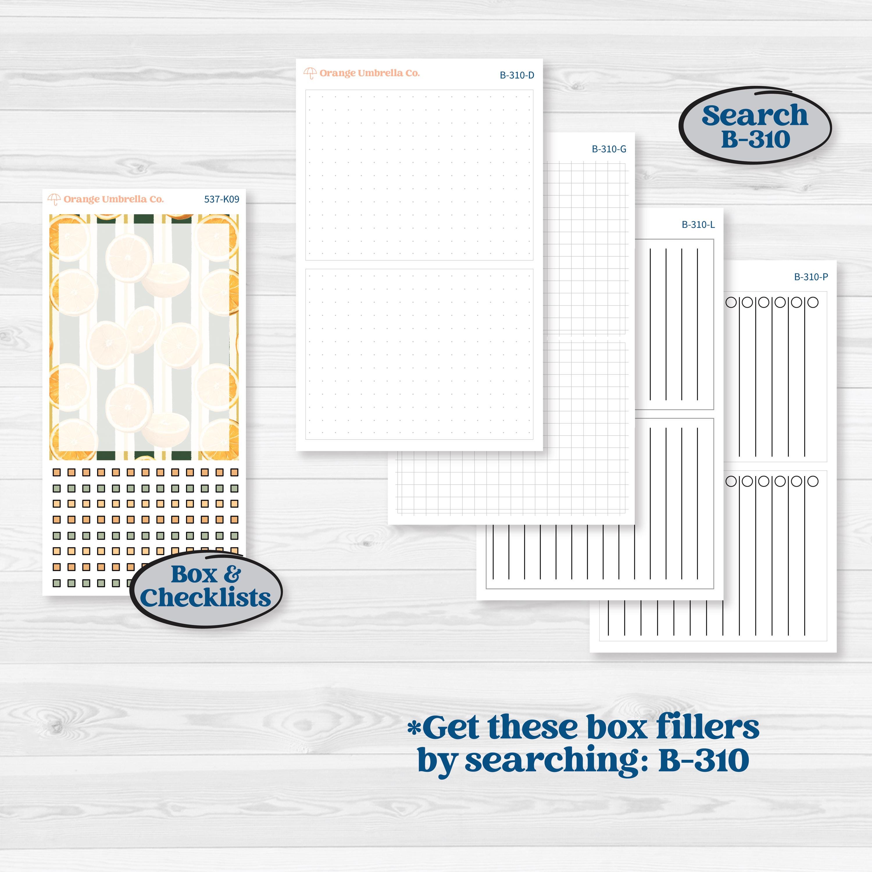 Orange Tropical Kit | 7x9 Erin Condren Daily Duo Planner Kit Stickers | Valencia | KIT-537-K