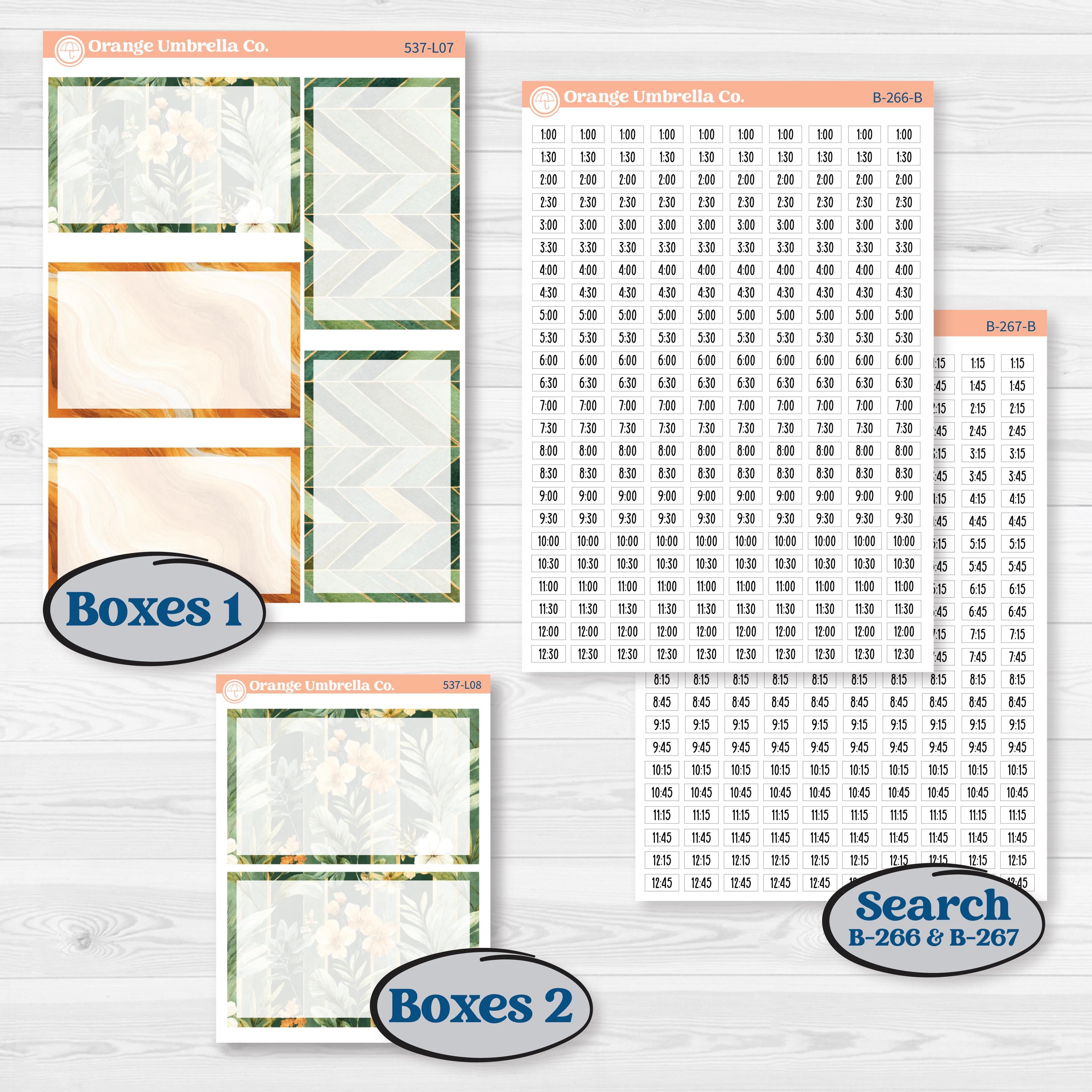 Orange Tropical Kit | 7x9 Plum Daily Planner Kit Stickers | Valencia | KIT-537-L
