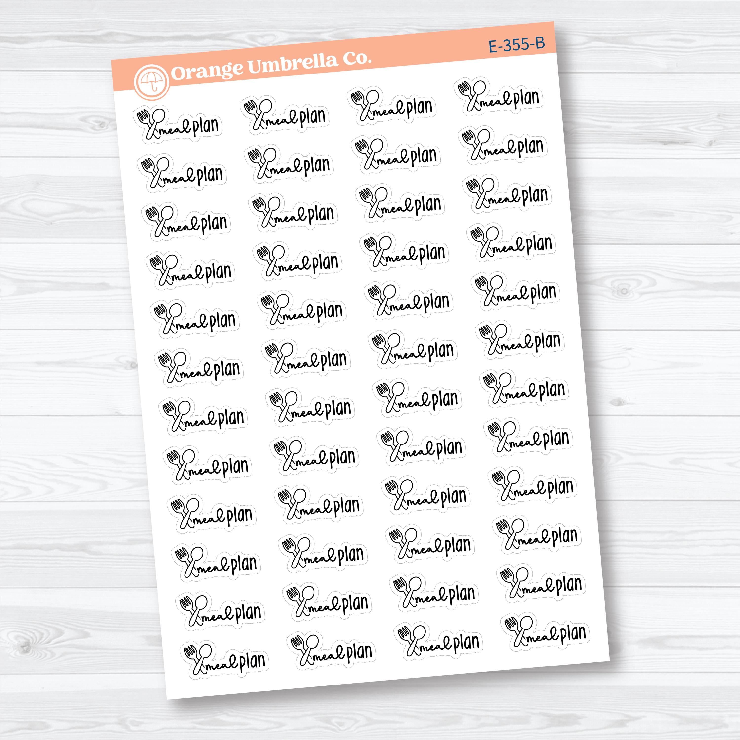 Meal Plan Stickers | Doodled Event Planner Stickers | F18 | E-355