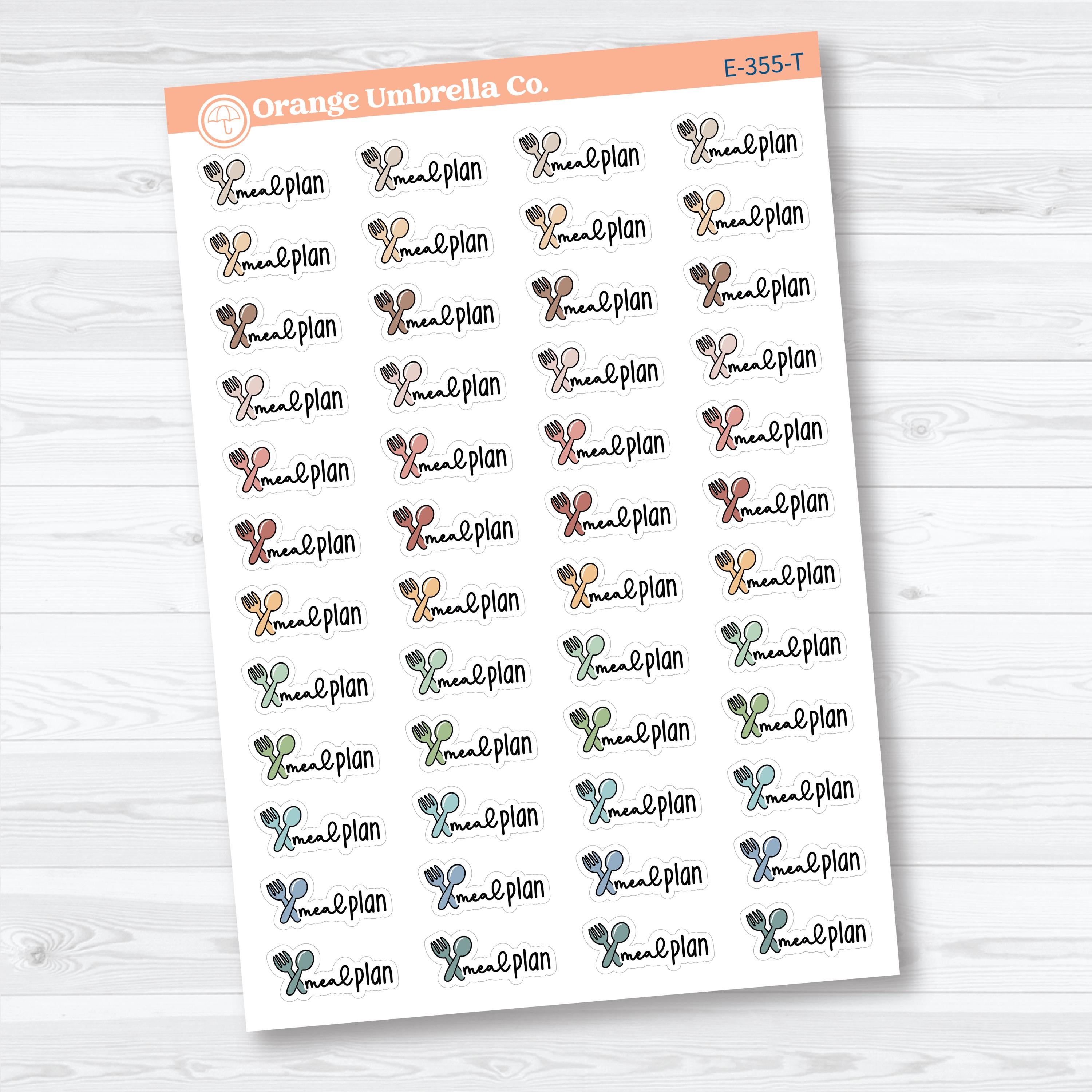 Meal Plan Stickers | Doodled Event Planner Stickers | F18 | E-355