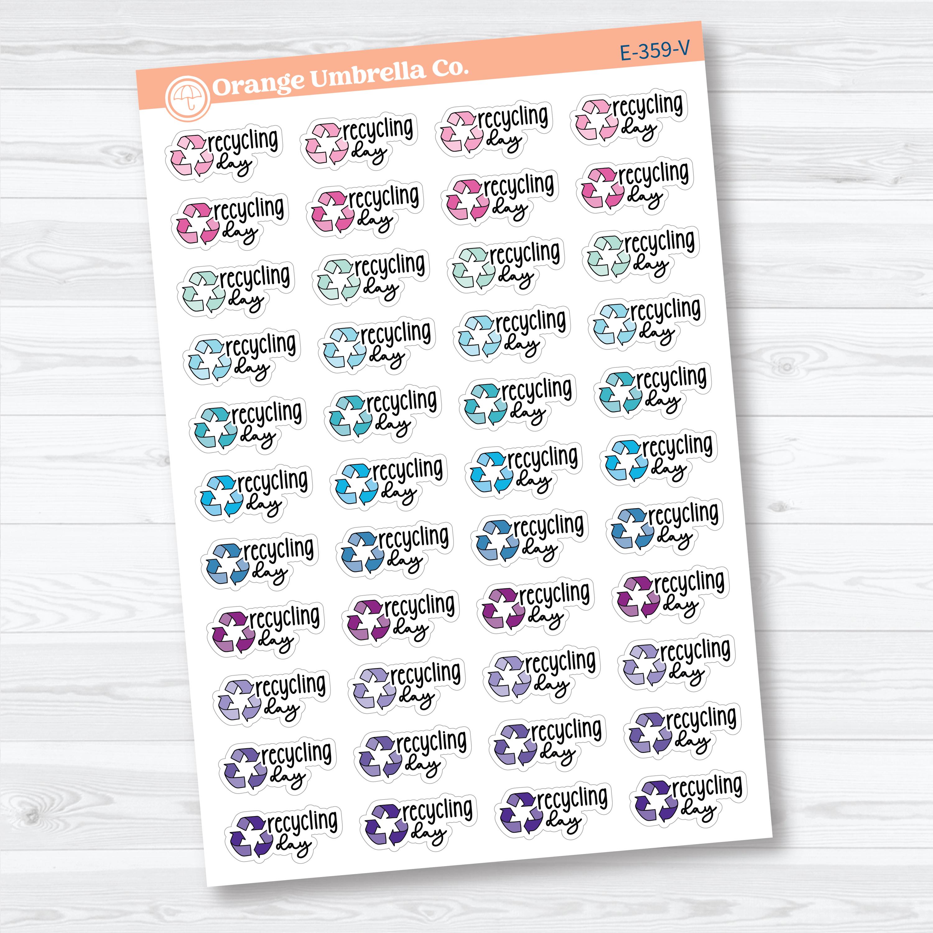 Recycling Day Stickers | Doodled Event Planner Stickers | F18 | E-359