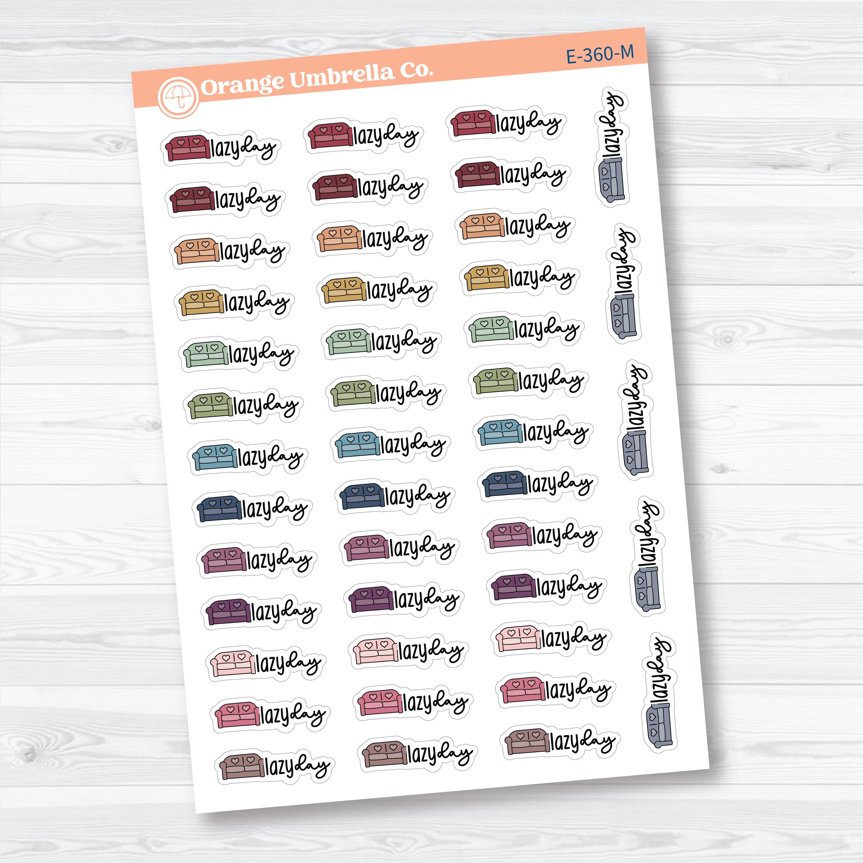 Lazy Day Stickers | Doodled Event Planner Stickers | F18 | E-360