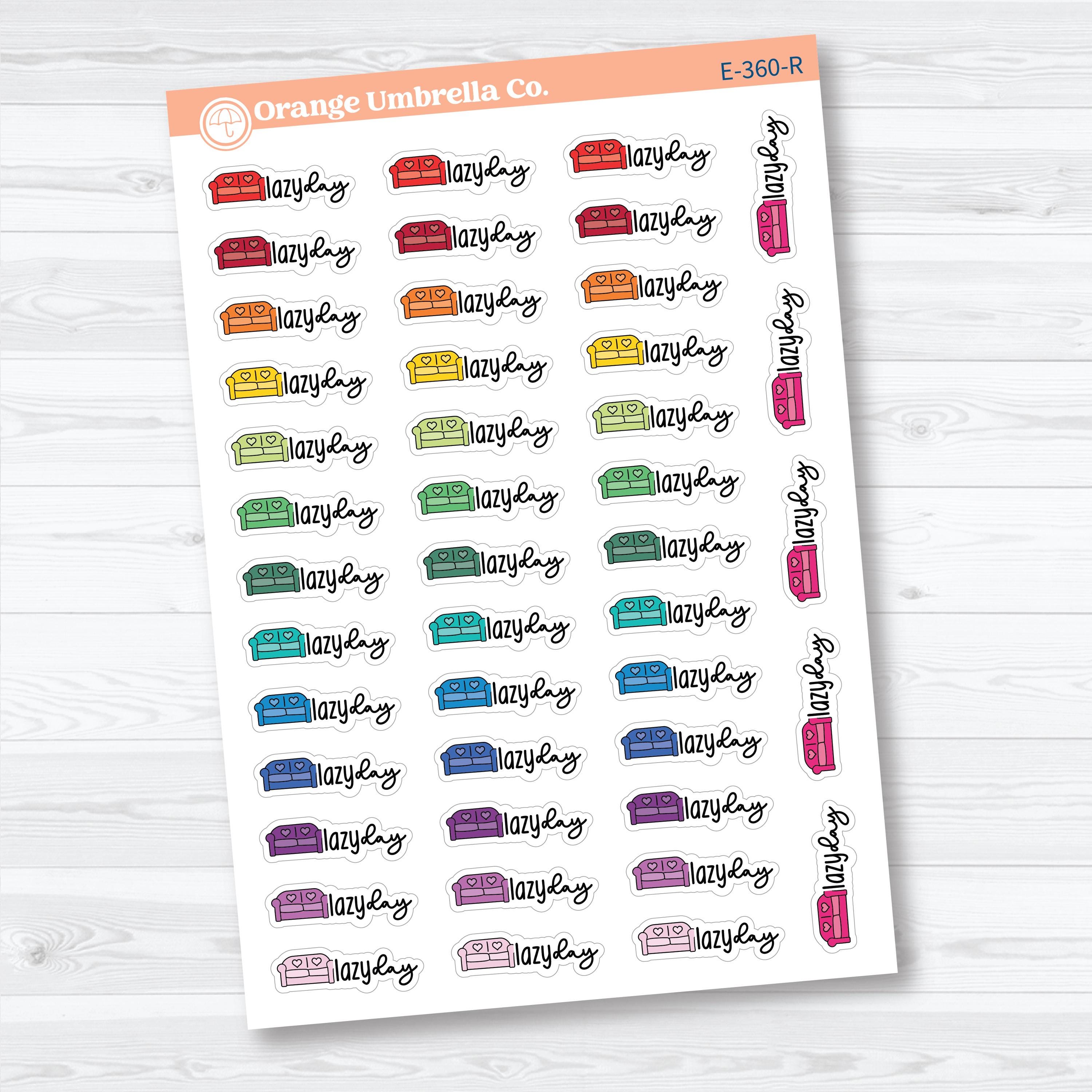 Lazy Day Stickers | Doodled Event Planner Stickers | F18 | E-360