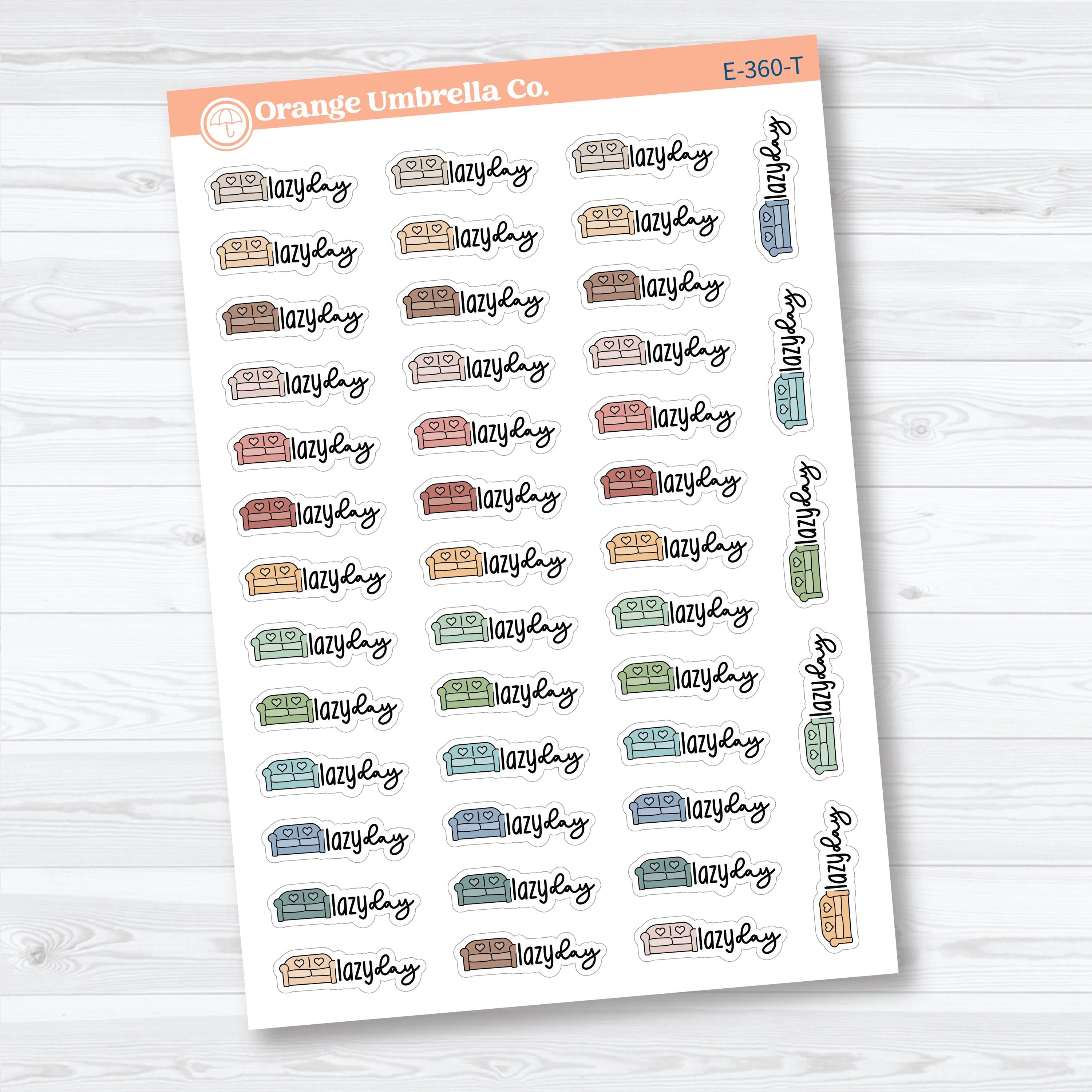 Lazy Day Stickers | Doodled Event Planner Stickers | F18 | E-360