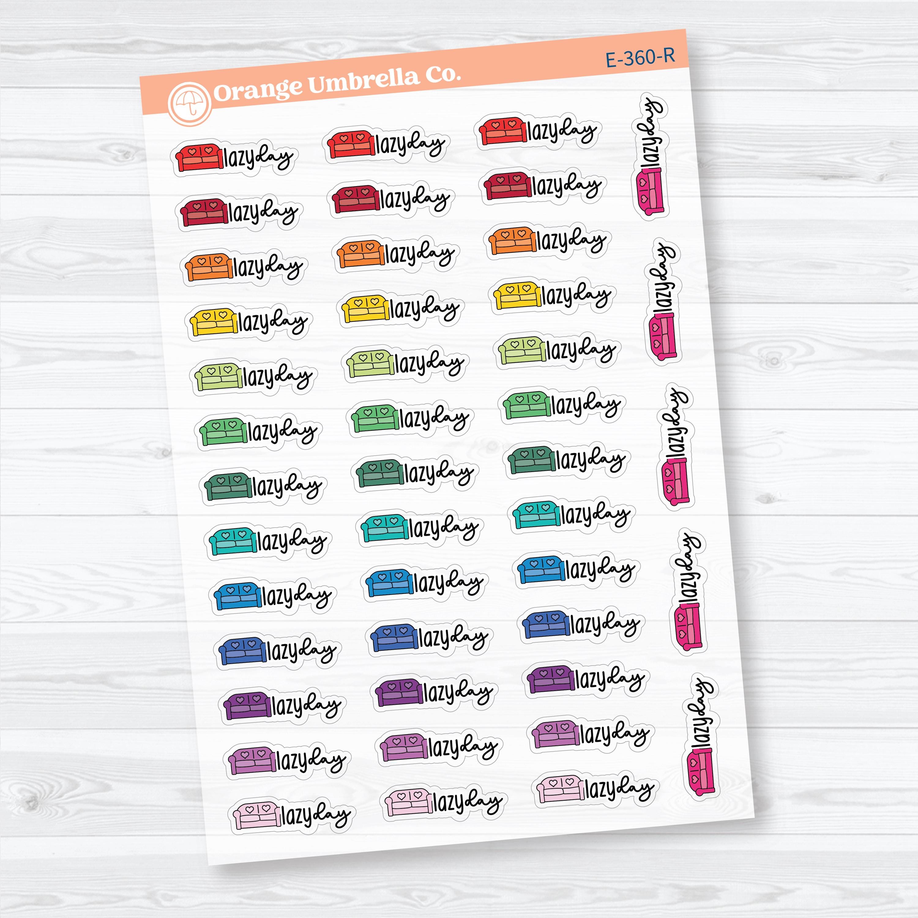 Lazy Day Clear Matte Stickers | Doodled Event Planner Stickers | F18 | E-360-CM