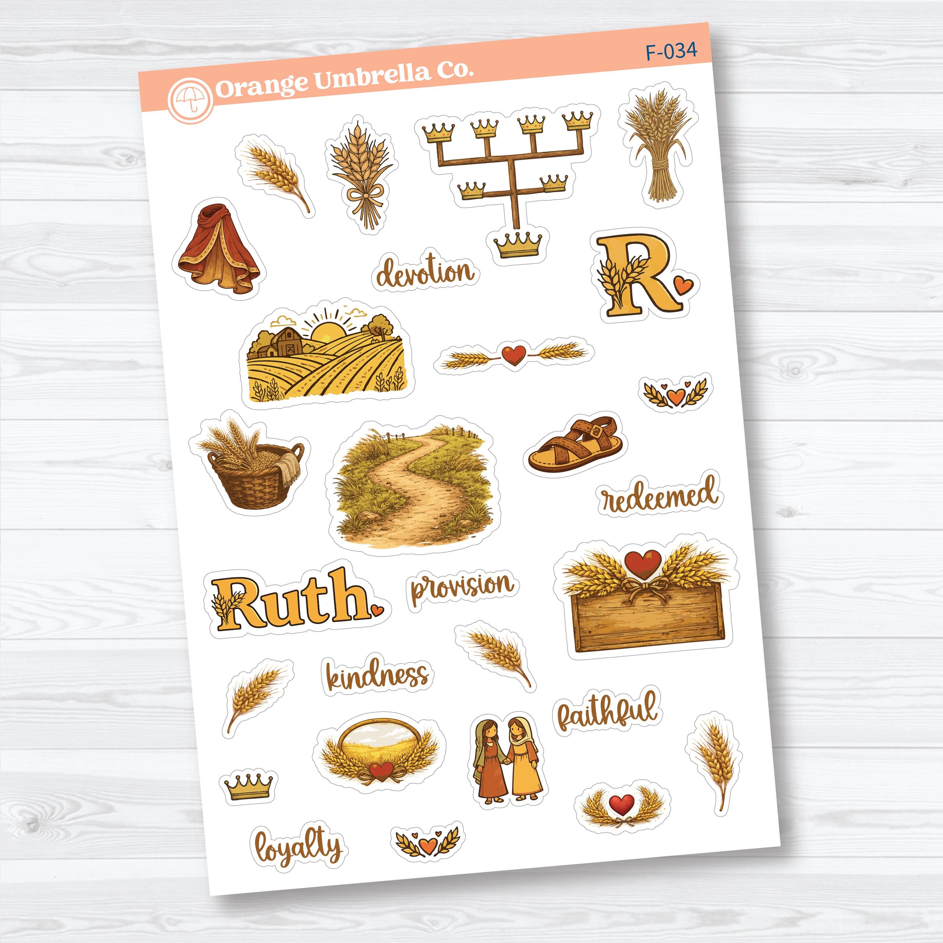 Ruth Bible Study Faith-Based Planner & Bible Journaling Stickers F-032-F-034