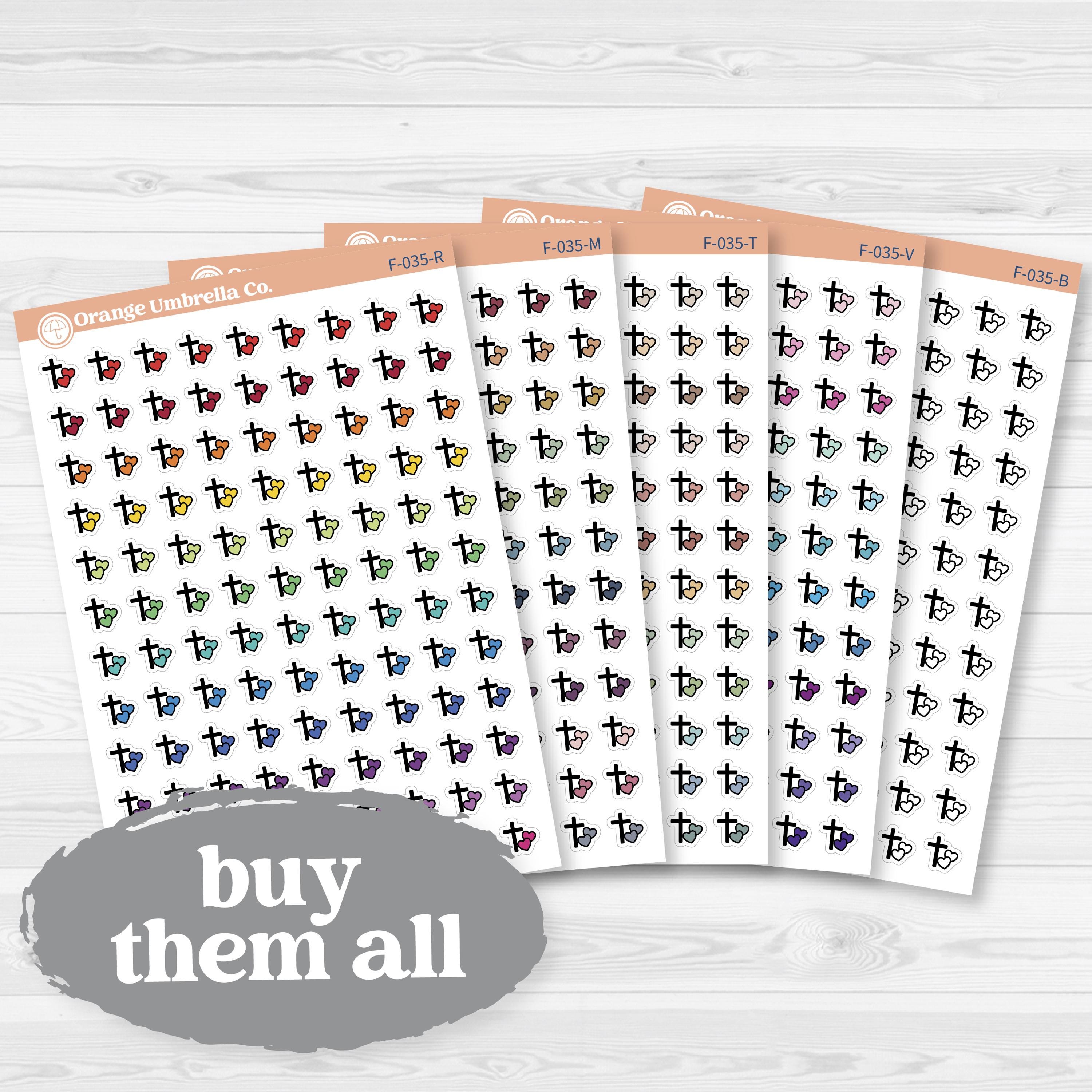 Inductive Bible Study Icons God's Love or Loving Others | Faith-Based Planner & Bible Journaling Stickers | F-035