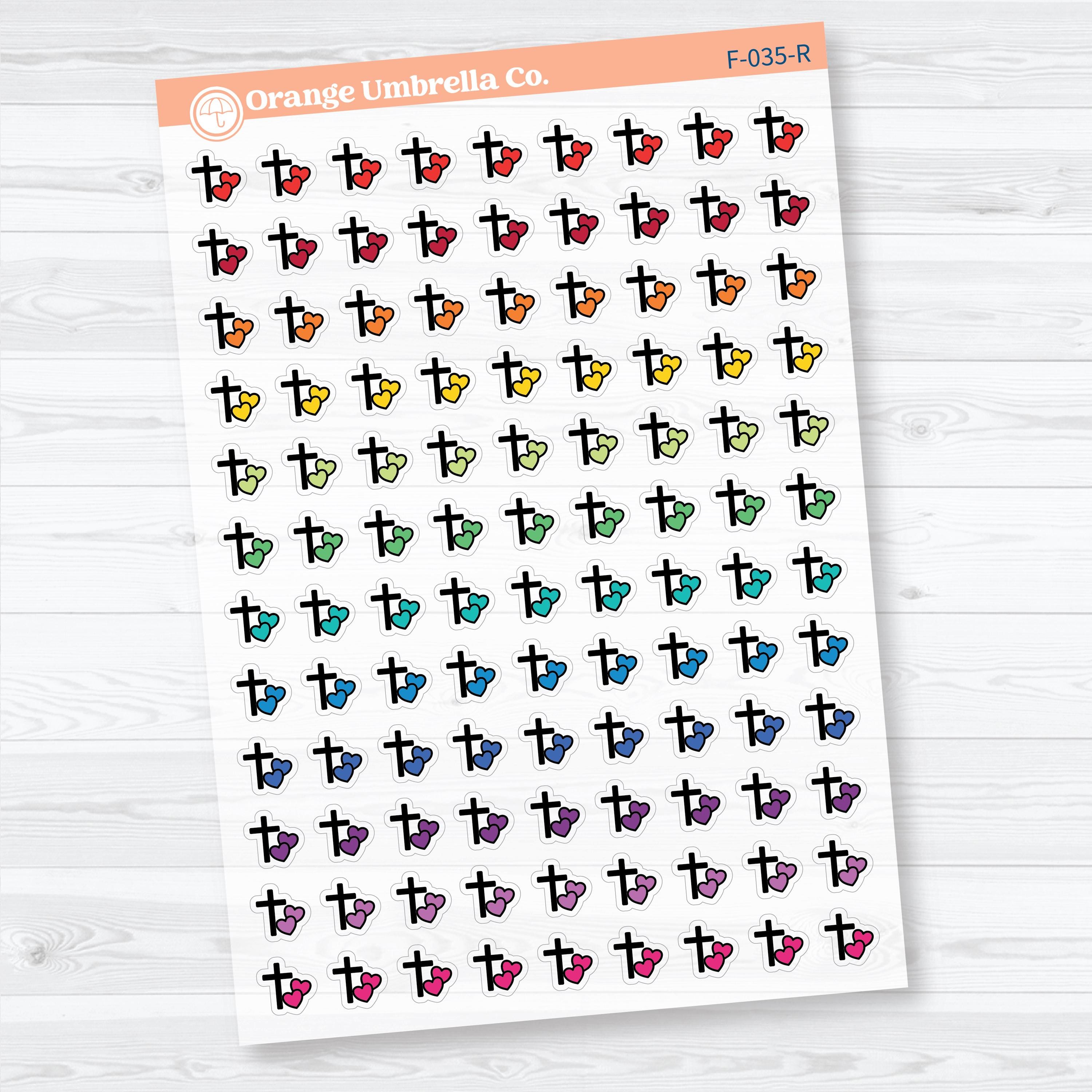Inductive Bible Study Icons God's Love or Loving Others Clear Matte | Faith-Based Planner & Bible Journaling Stickers | F-035-CM