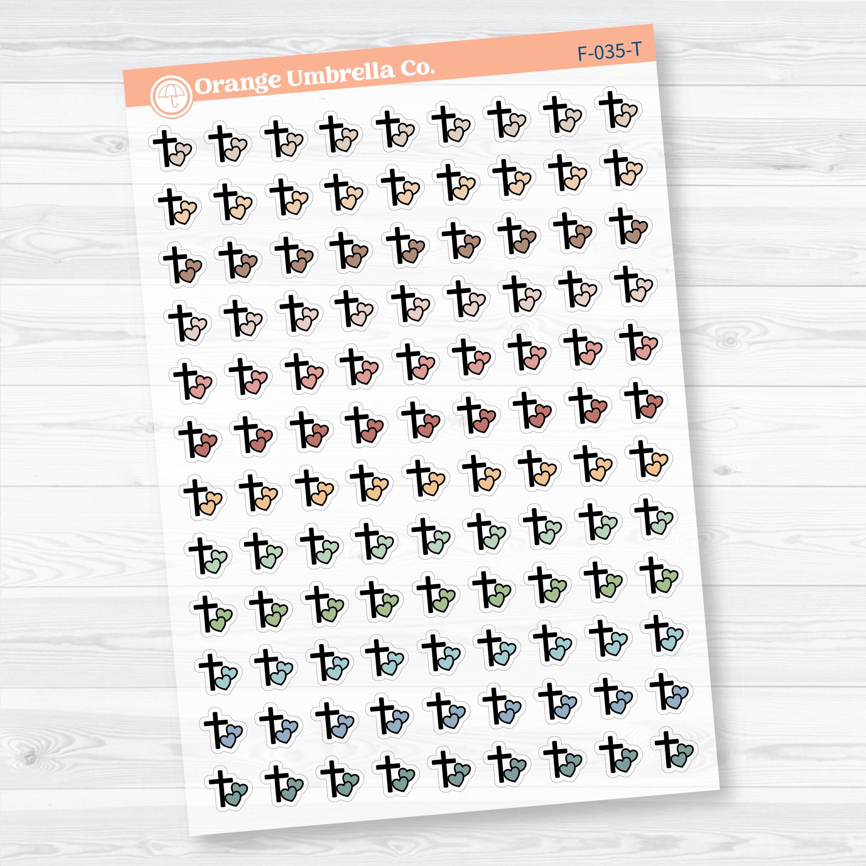 Inductive Bible Study Icons God's Love or Loving Others Clear Matte | Faith-Based Planner & Bible Journaling Stickers | F-035-CM