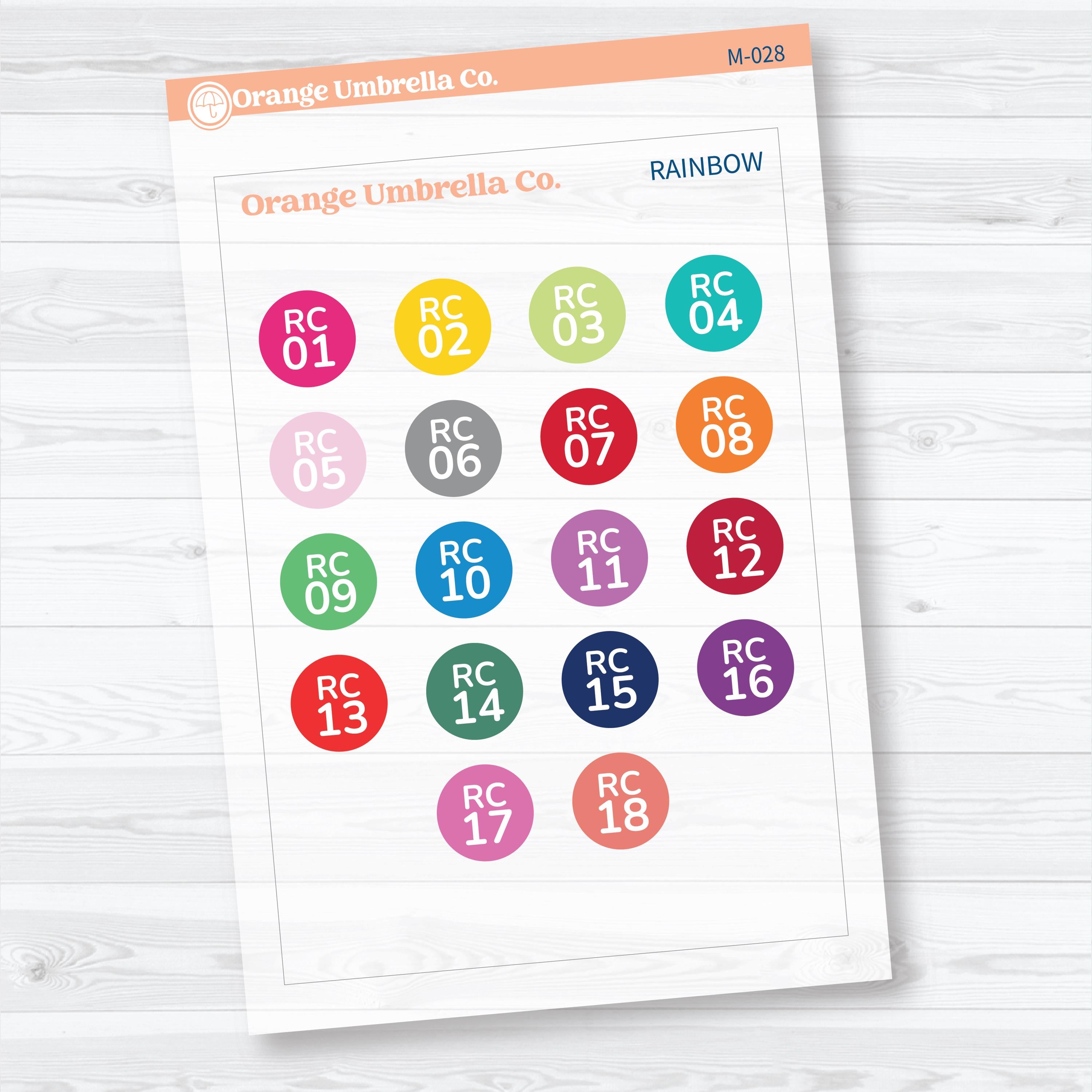 Clear Matte Planner Sticker Color Charts & Reference Guide | Script Color Planning Tool | M-026-029-CM