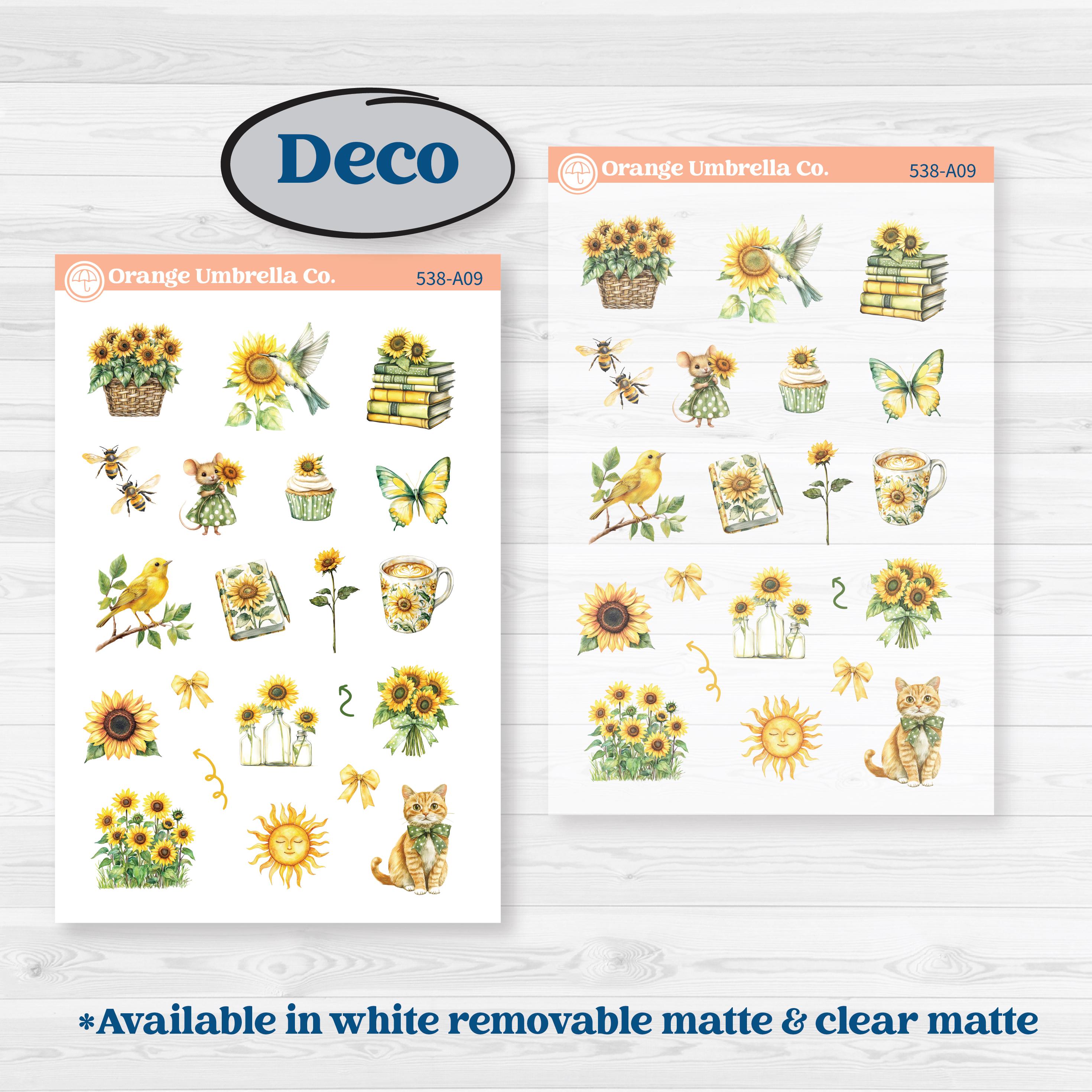 Sunflower Cottage | Weekly Sticker Kit for Vertical Planners like Erin Condren | Sun Blooms | KIT-538-A