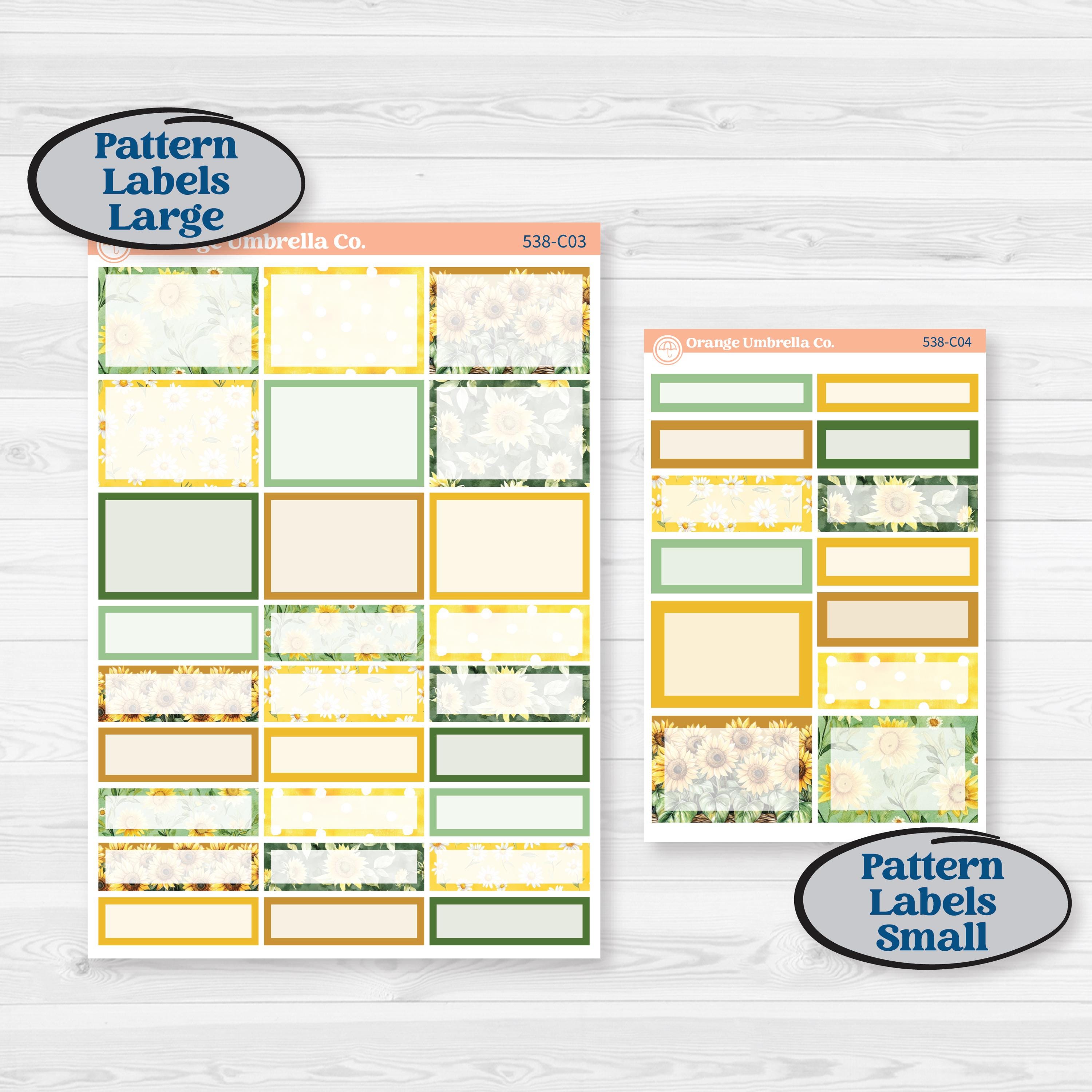 Sunflower Cottage | Weekly Add-On Labels Planner Kit Stickers | Sun Blooms | KIT-538-C