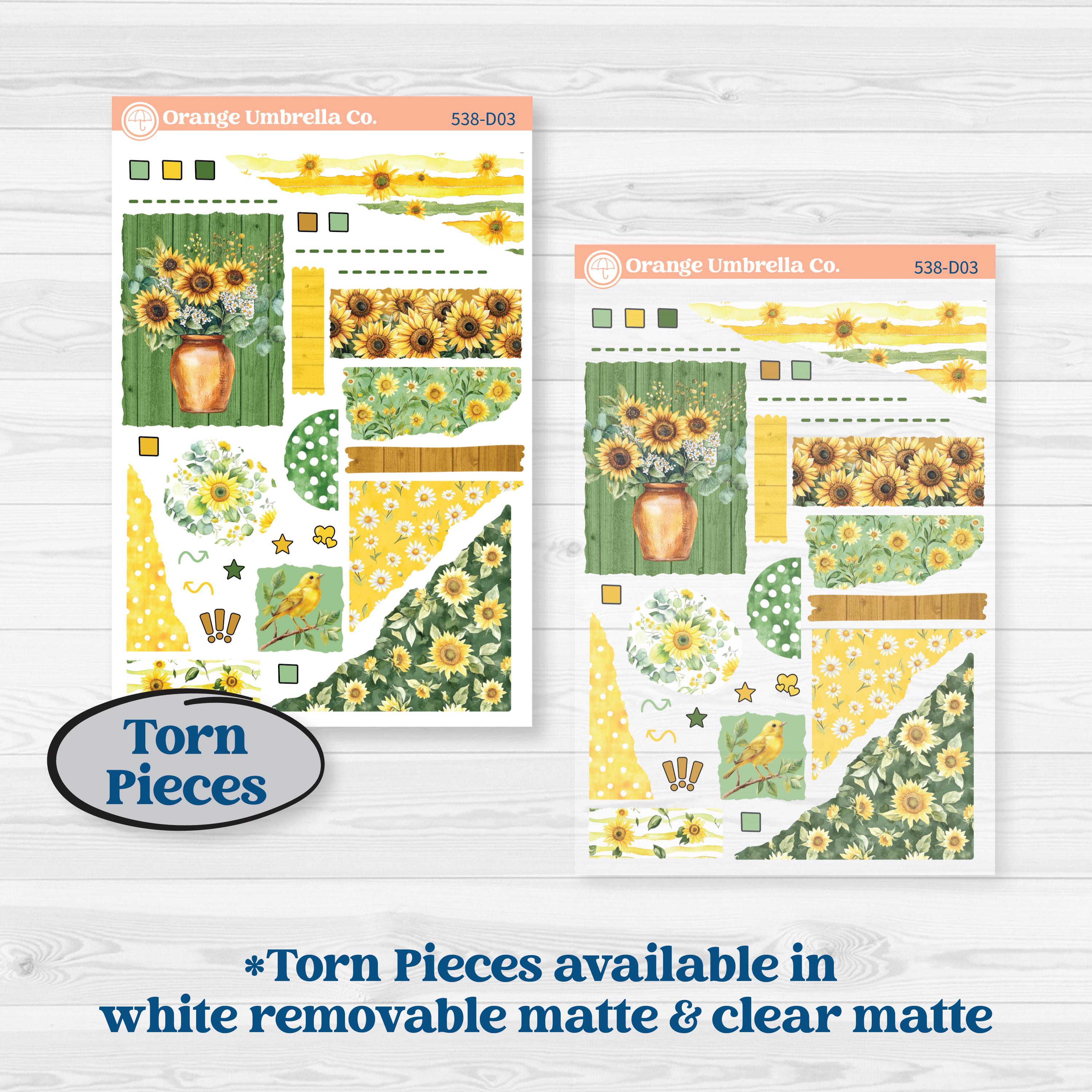 Sunflower Cottage | Journaling or Scrapbooking Kit | Creative Junk Journal Planner Stickers | Sun Blooms | KIT-538-D