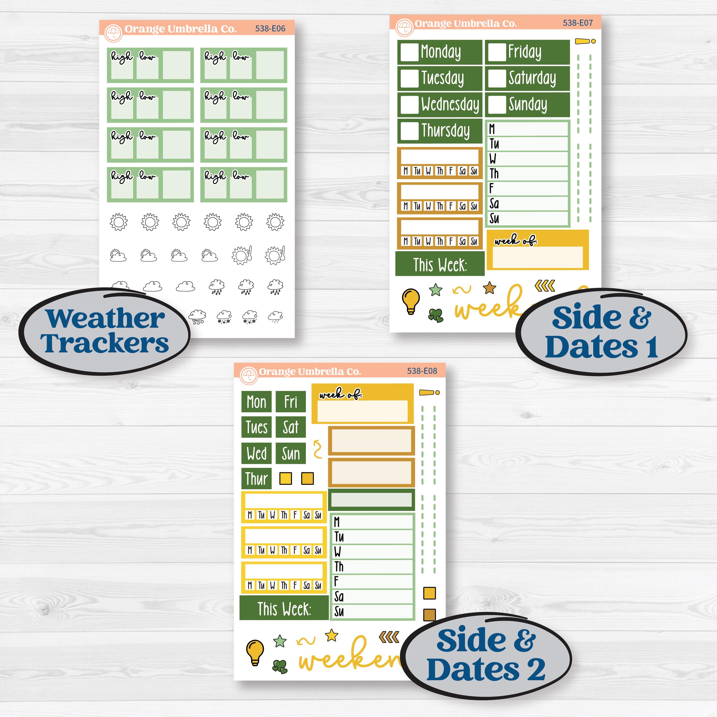 Sunflower Cottage | Hobonichi Cousin Weekly & Daily Planner Kit Stickers | Sun Blooms | KIT-538-E