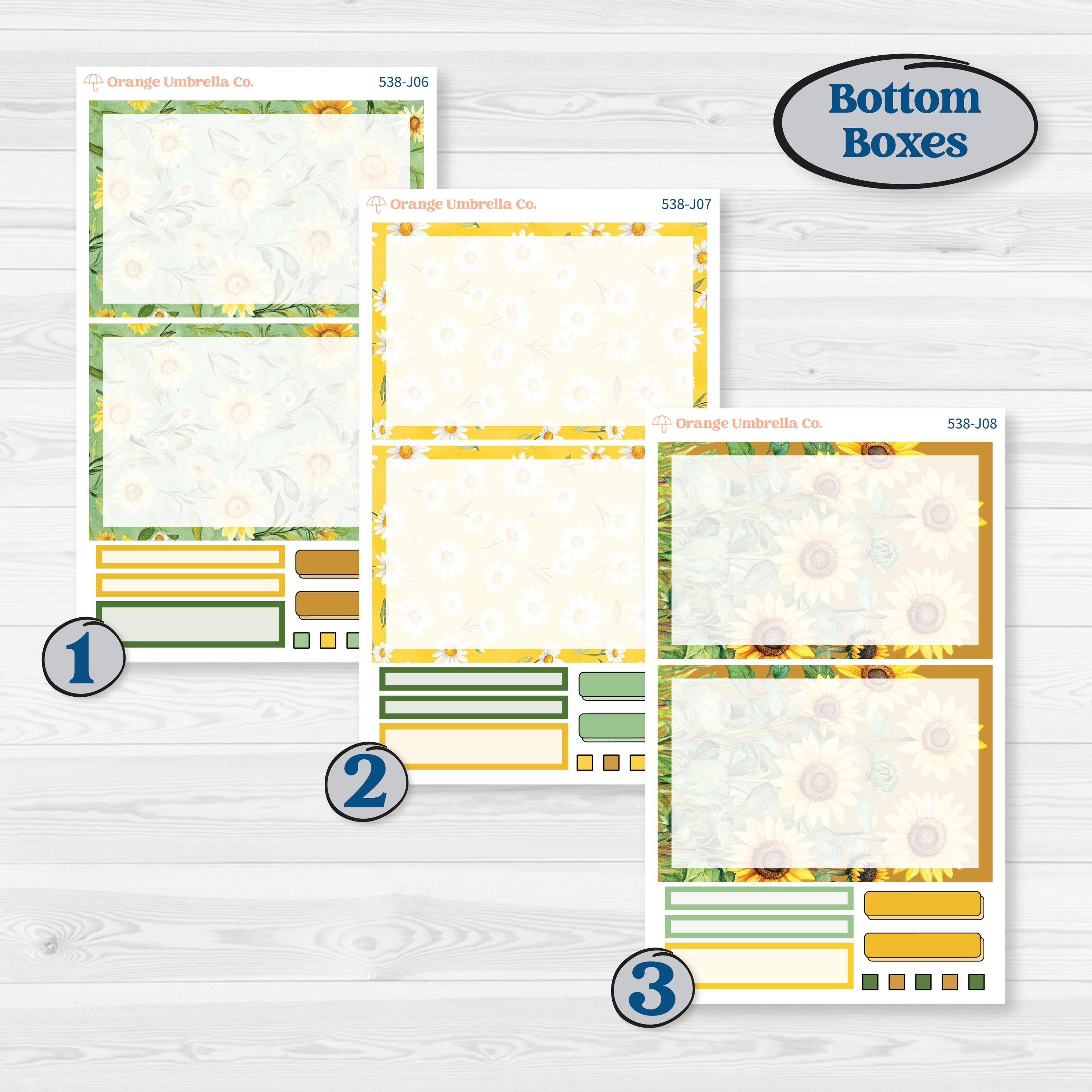 Sunflower Cottage | A5 Daily Duo Planner Kit Stickers | Sun Blooms | KIT-538-J