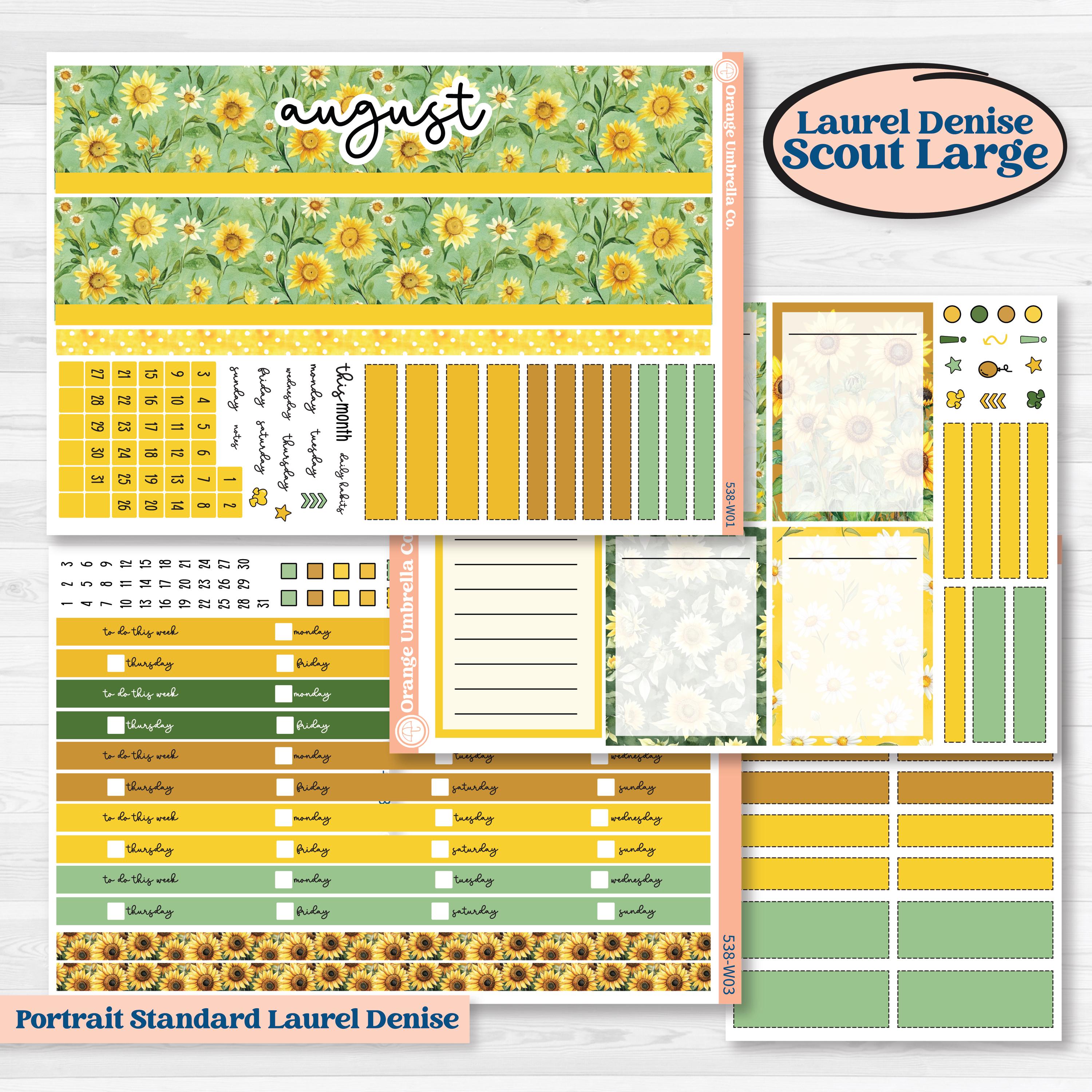 Sunflower Cottage | Laurel Denise Scout Large Planner Kit Stickers | Sun Blooms | KIT-538-W