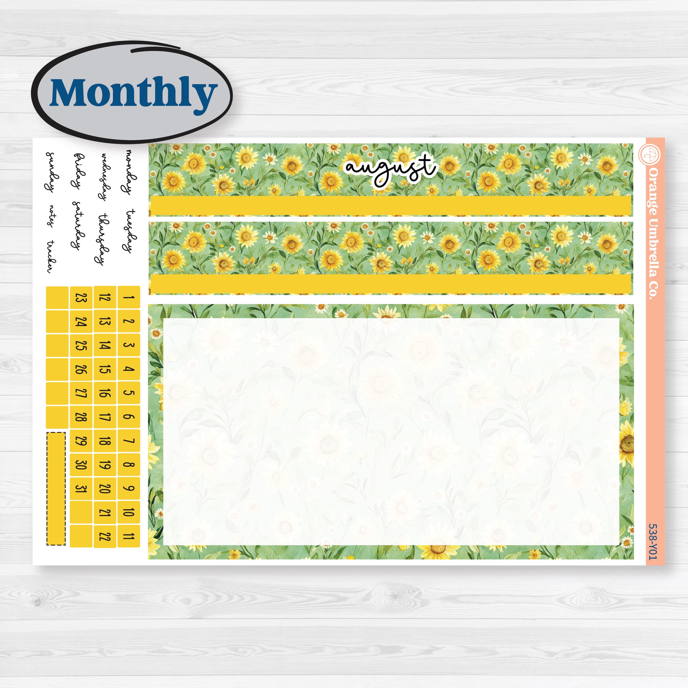Sunflower Cottage | Laurel Denise Scout Small Planner Kit Stickers | Sun Blooms | KIT-538-Y