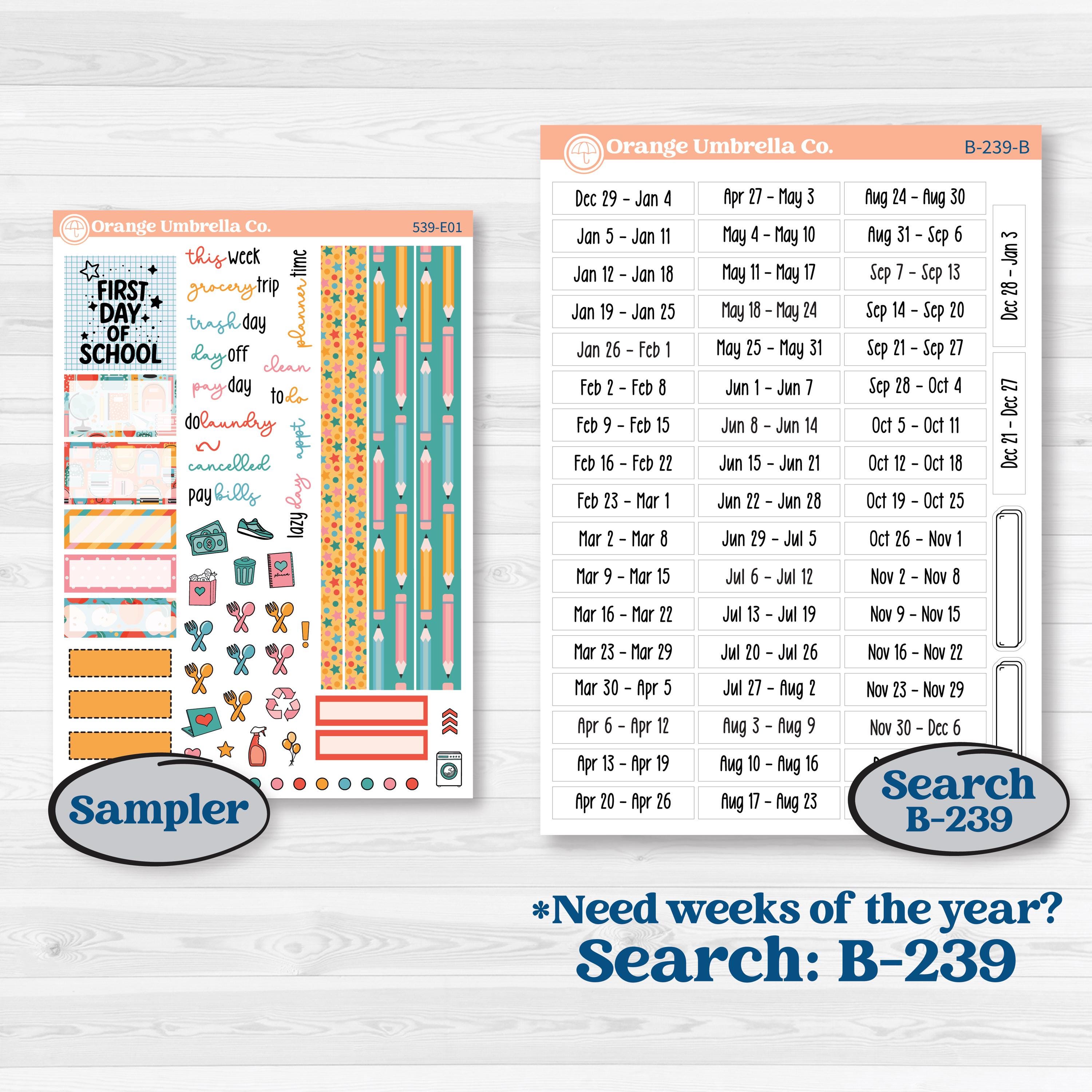 Back To School Kit | Hobonichi Cousin Weekly & Daily Planner Kit Stickers | Level Up | KIT-539-E