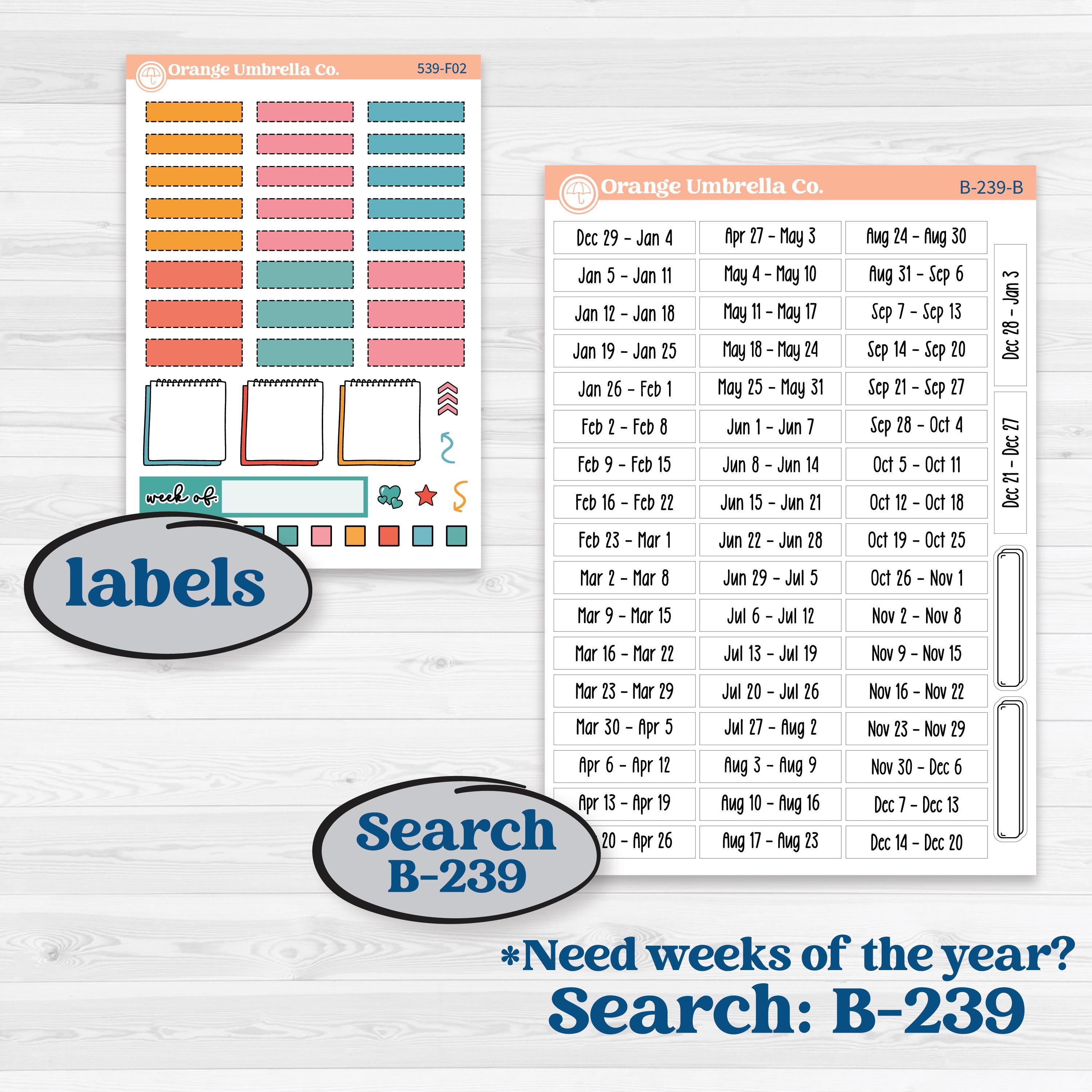 Back To School Kit | Hobonichi Weeks Weekly Planner Kit Stickers | Level Up | KIT-539-F