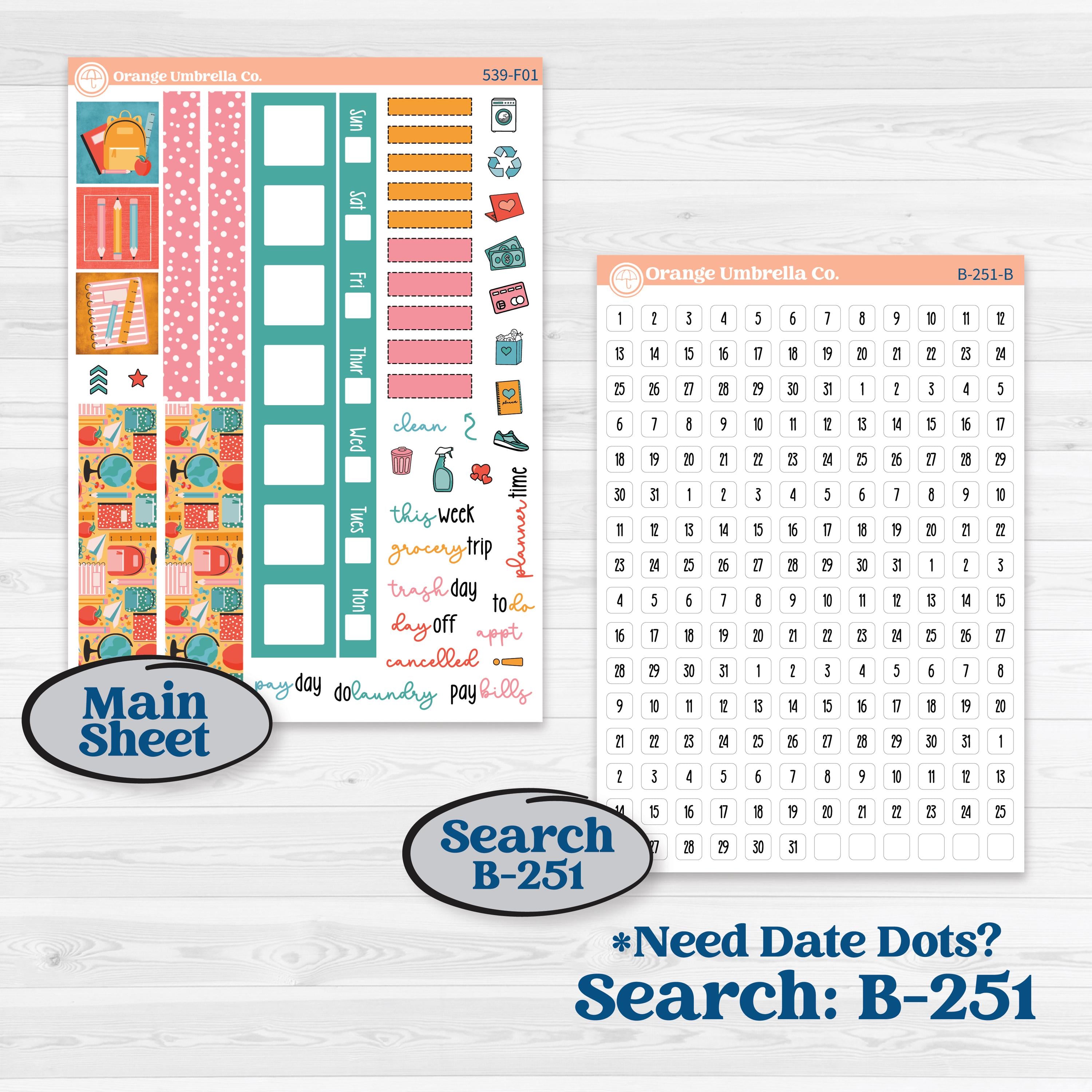 Back To School Kit | Hobonichi Weeks Weekly Planner Kit Stickers | Level Up | KIT-539-F