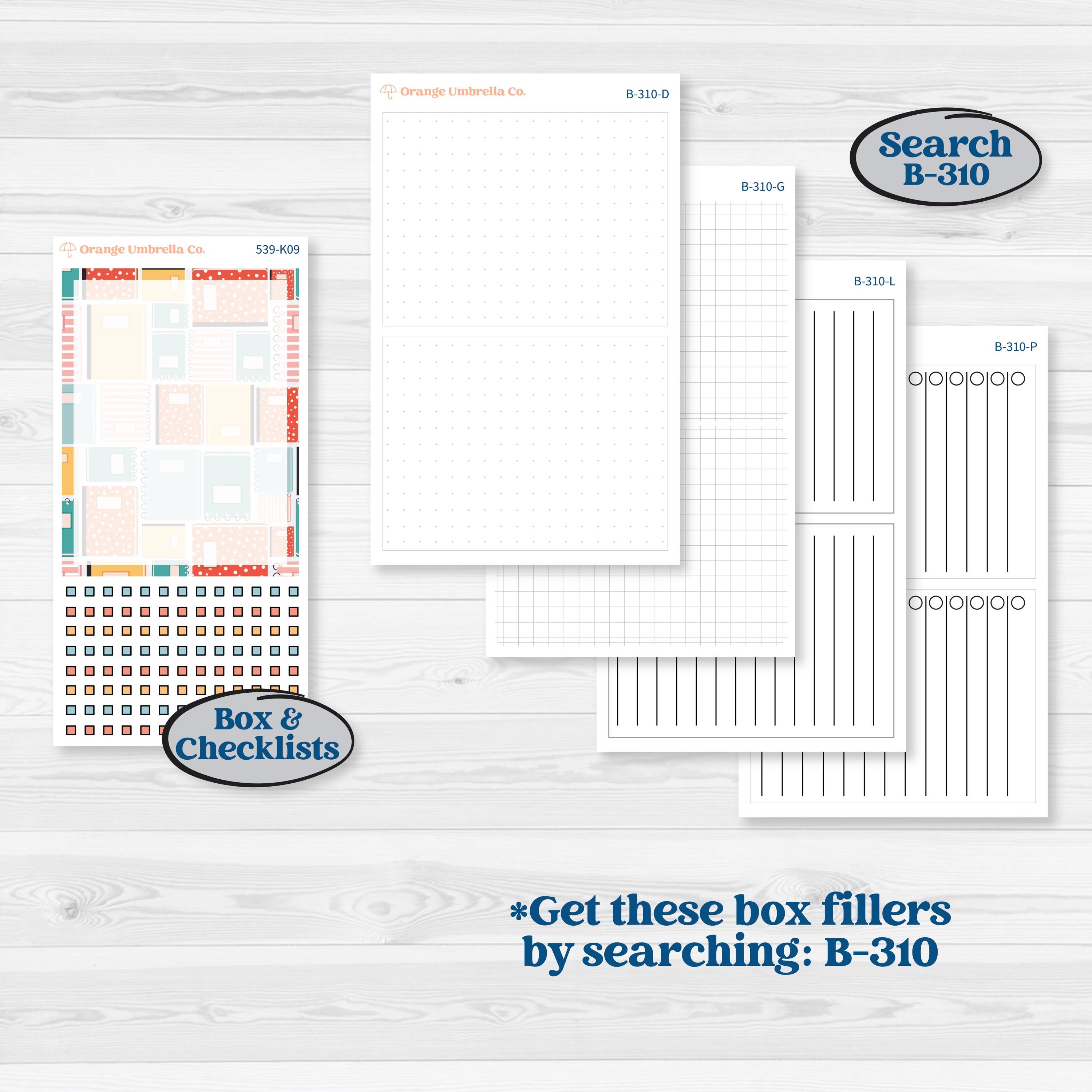 Back To School Kit | 7x9 Erin Condren Daily Duo Planner Kit Stickers | Level Up | KIT-539-K