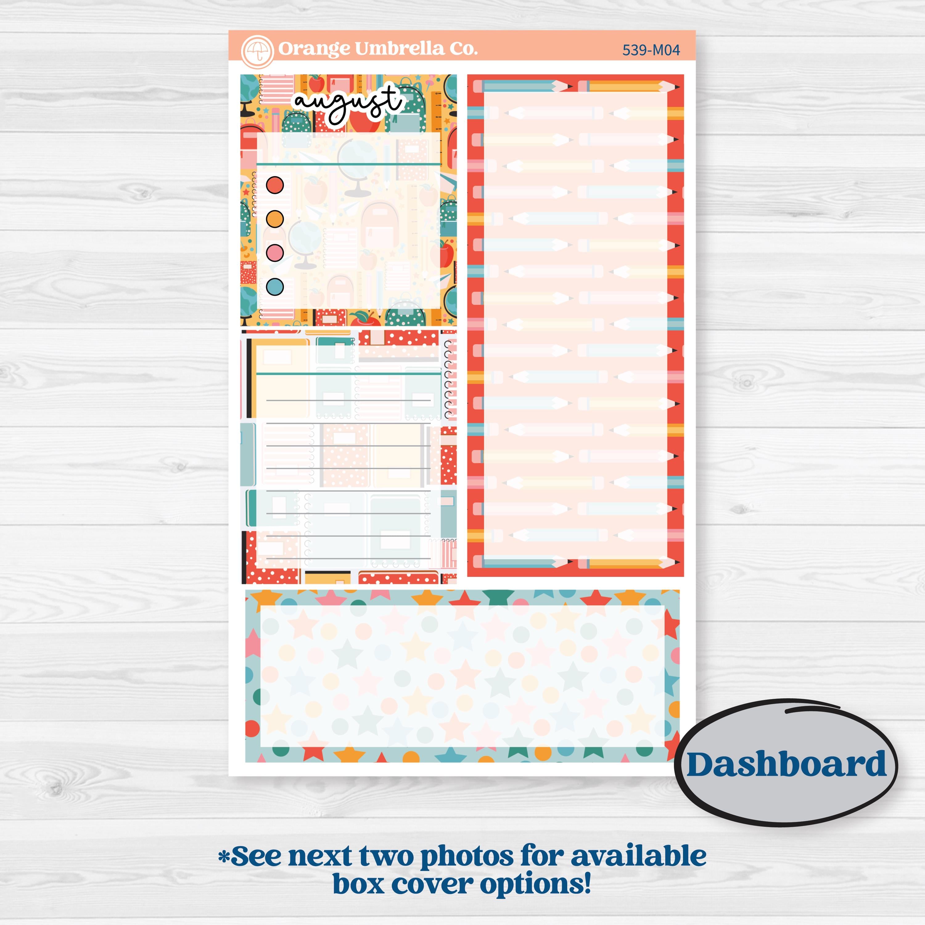 Back To School Kit | A5 Erin Condren Monthly & Productivity Dashboard Sticker Kit | Level Up | KIT-539-M