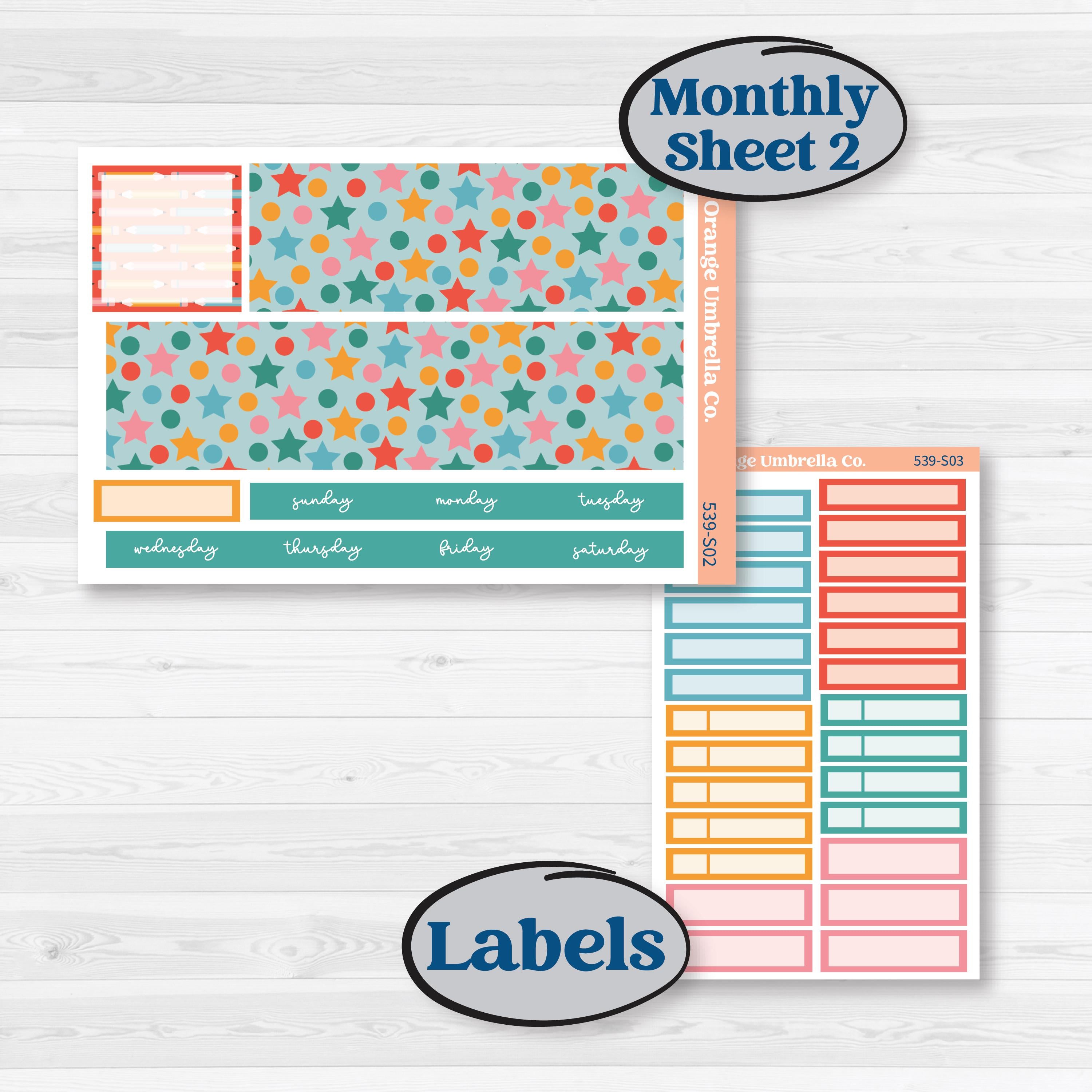 Back To School Kit | Hobonichi Cousin Monthly Planner Kit Stickers | Level Up | KIT-539-S