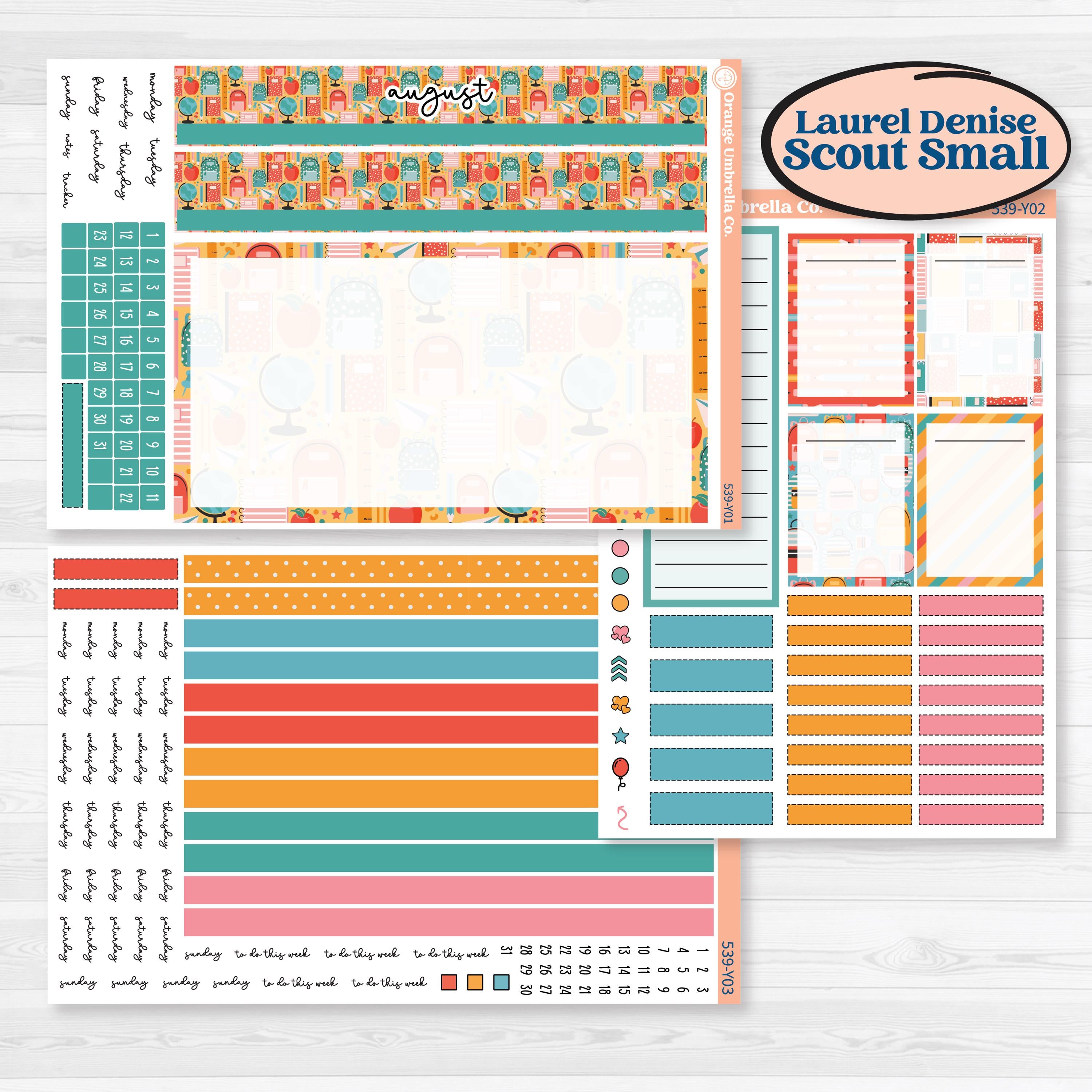 Back To School Kit | Laurel Denise Scout Small Planner Kit Stickers | Level Up | KIT-539-Y