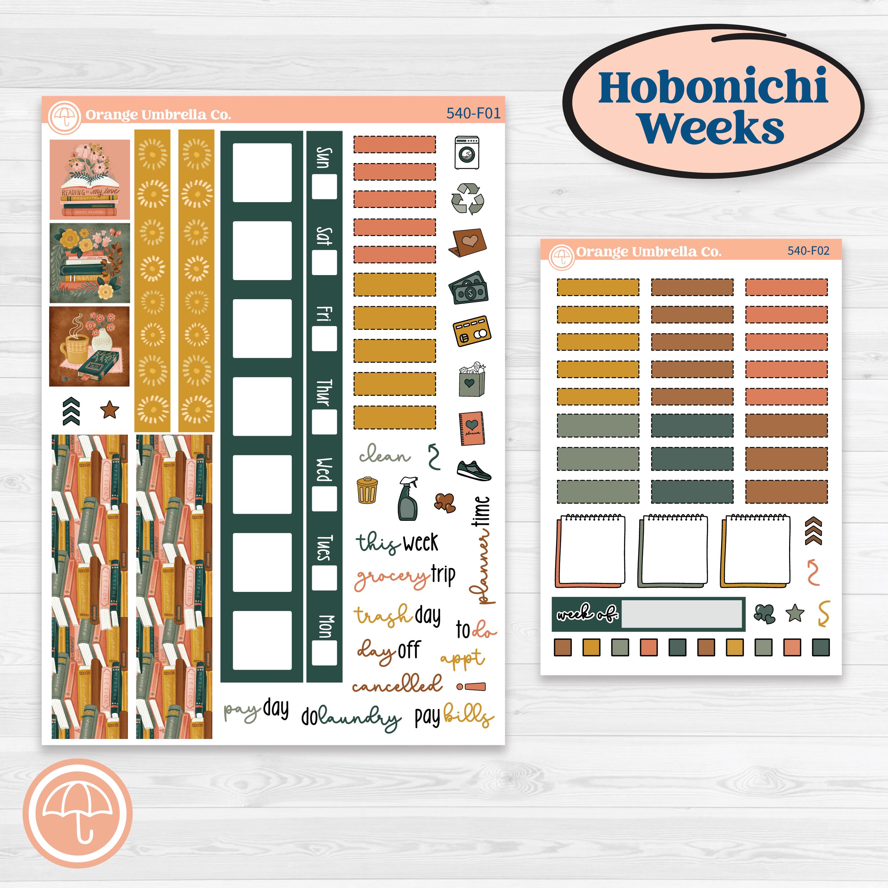 Book Love Planner Kit | Hobonichi Weeks Weekly Planner Kit Stickers | Bookmarked | KIT-540-F