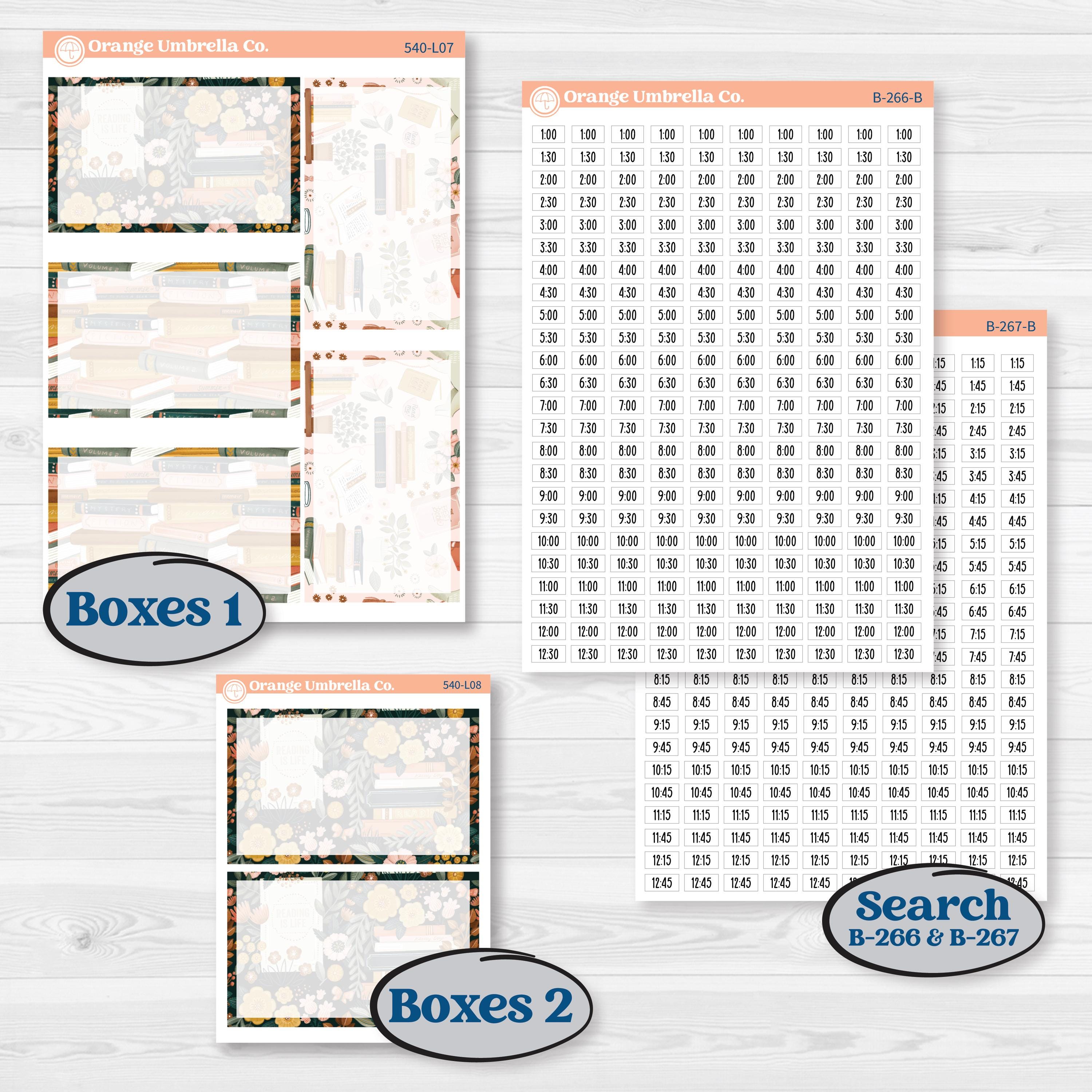 Book Love Planner Kit | 7x9 Plum Daily Planner Kit Stickers | Bookmarked | KIT-540-L