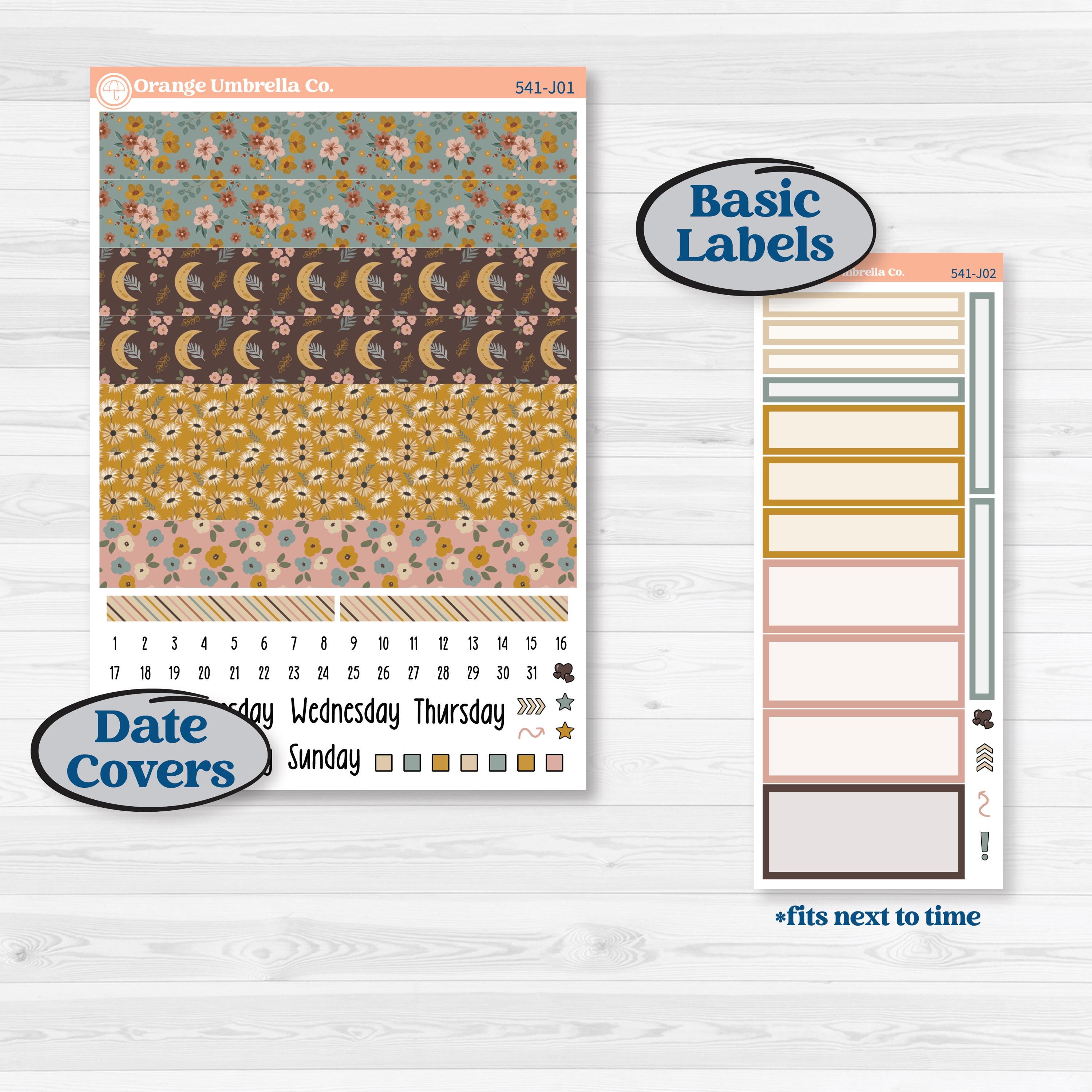 Boho Floral Planner Kit | A5 Daily Duo Planner Kit Stickers | Living Is Easy | KIT-541-J