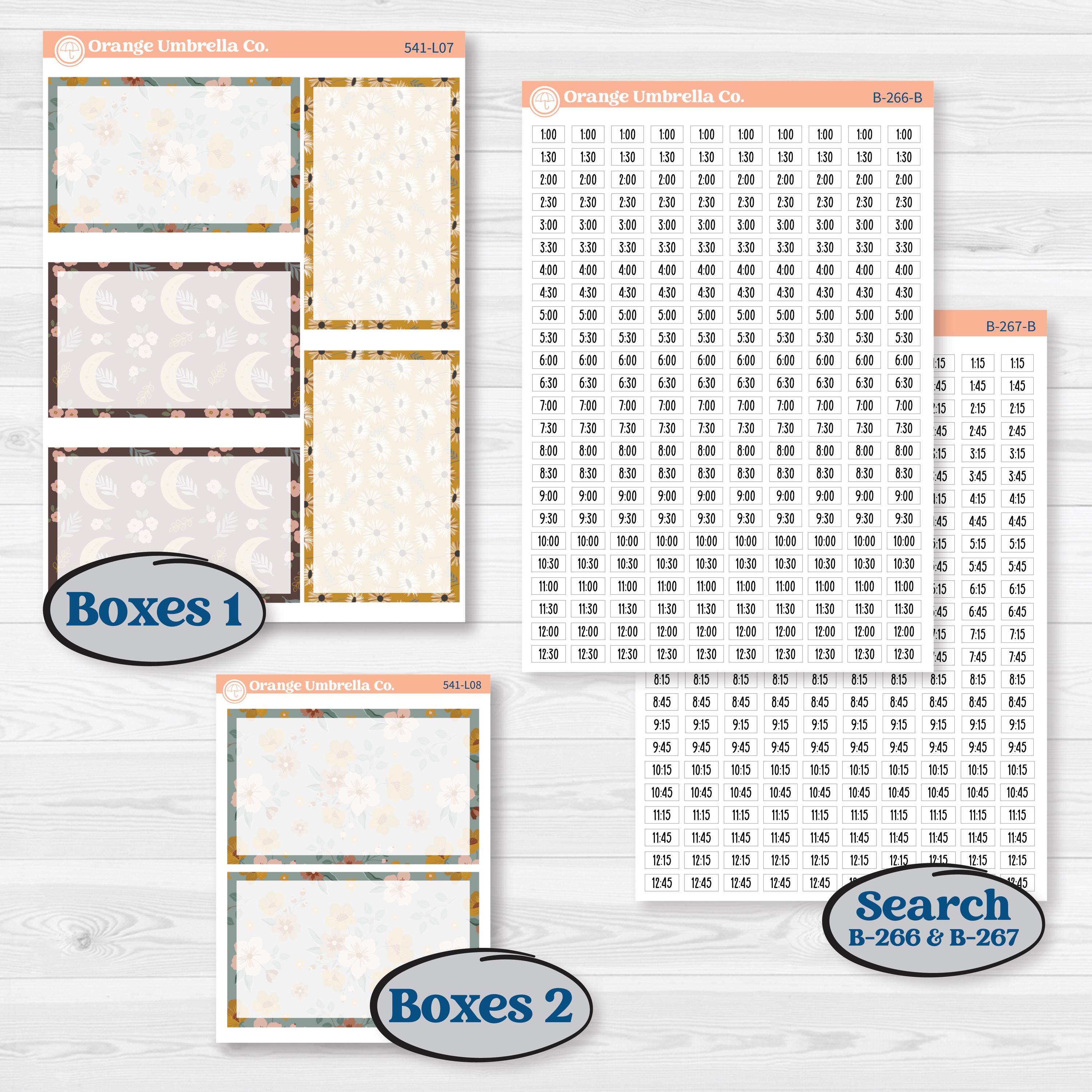 Boho Floral Planner Kit | 7x9 Plum Daily Planner Kit Stickers | Living Is Easy | KIT-541-L
