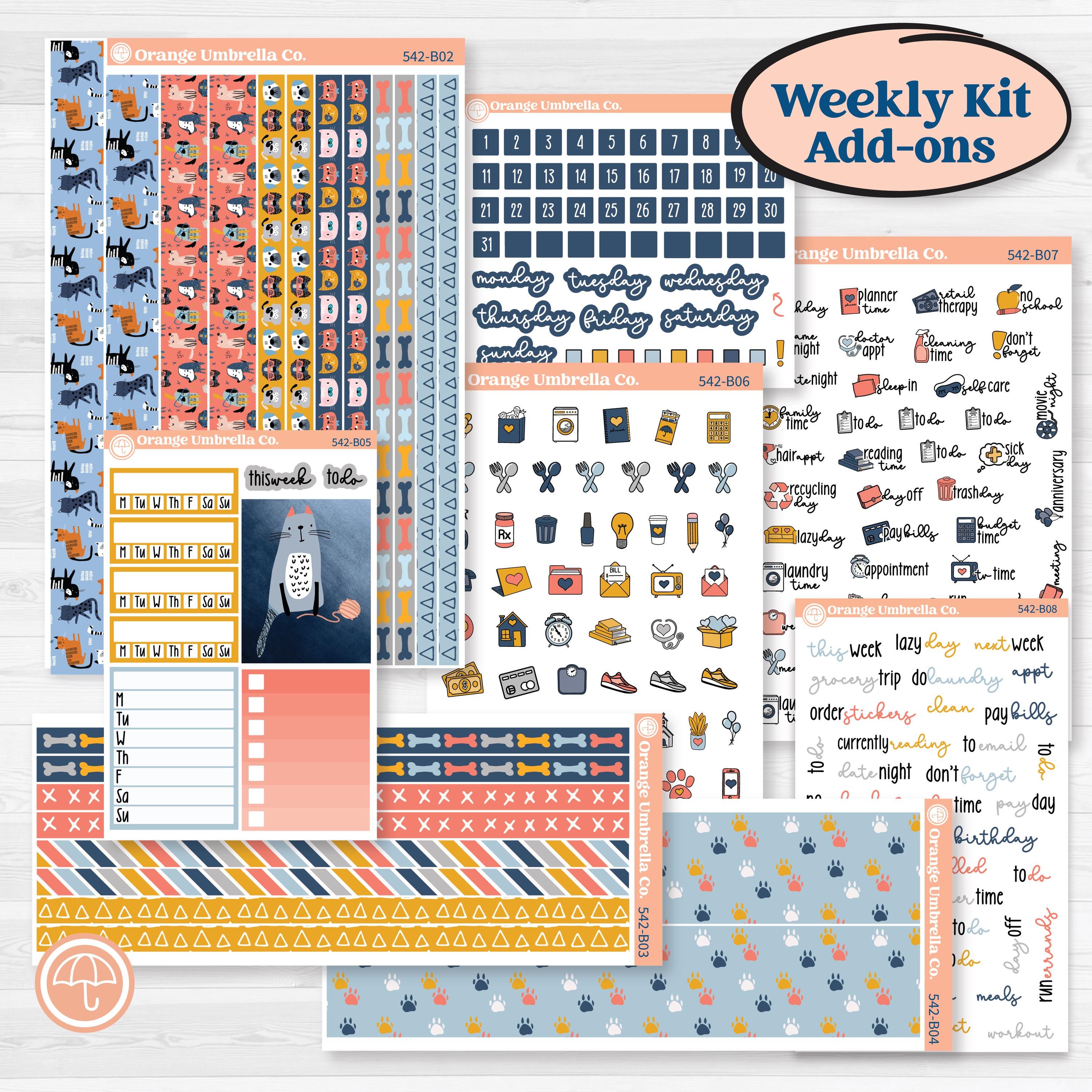 Pet Lover Planner Kit | Weekly Add-On Planner Kit Stickers | Furever Friends | KIT-542-B