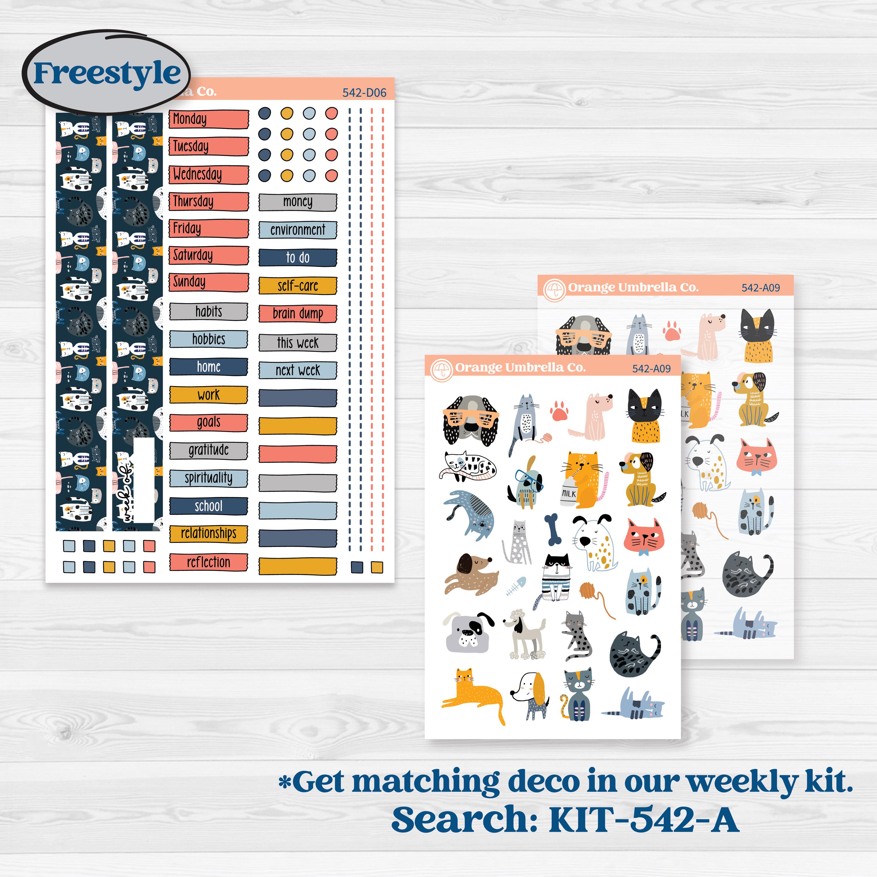 Pet Lover Planner Kit | Journaling or Scrapbooking Kit | Creative Junk Journal Planner Stickers | Furever Friends | KIT-542-D