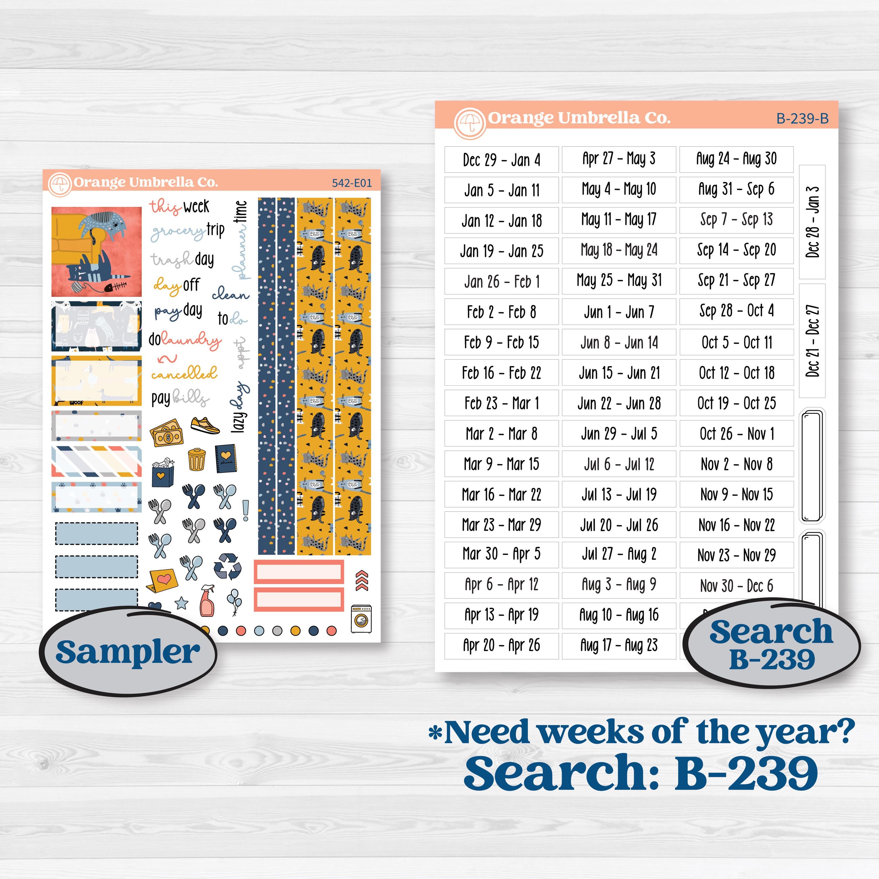 Pet Lover Planner Kit | Hobonichi Cousin Weekly & Daily Planner Kit Stickers | Furever Friends | KIT-542-E
