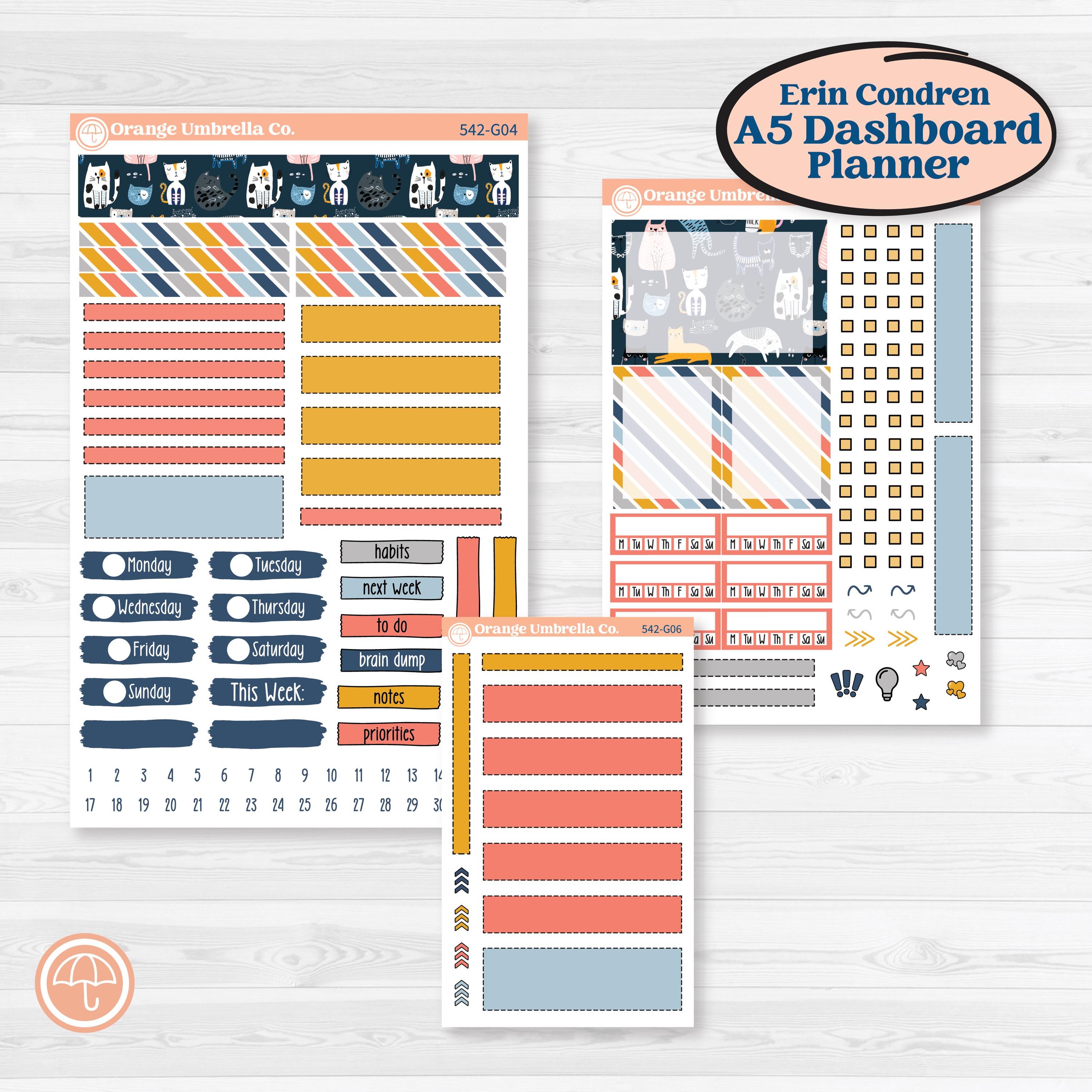 Pet Lover Planner Kit | Erin Condren A5 Weekly Dashboard Planner Kit Stickers | Furever Friends | KIT-542-G4