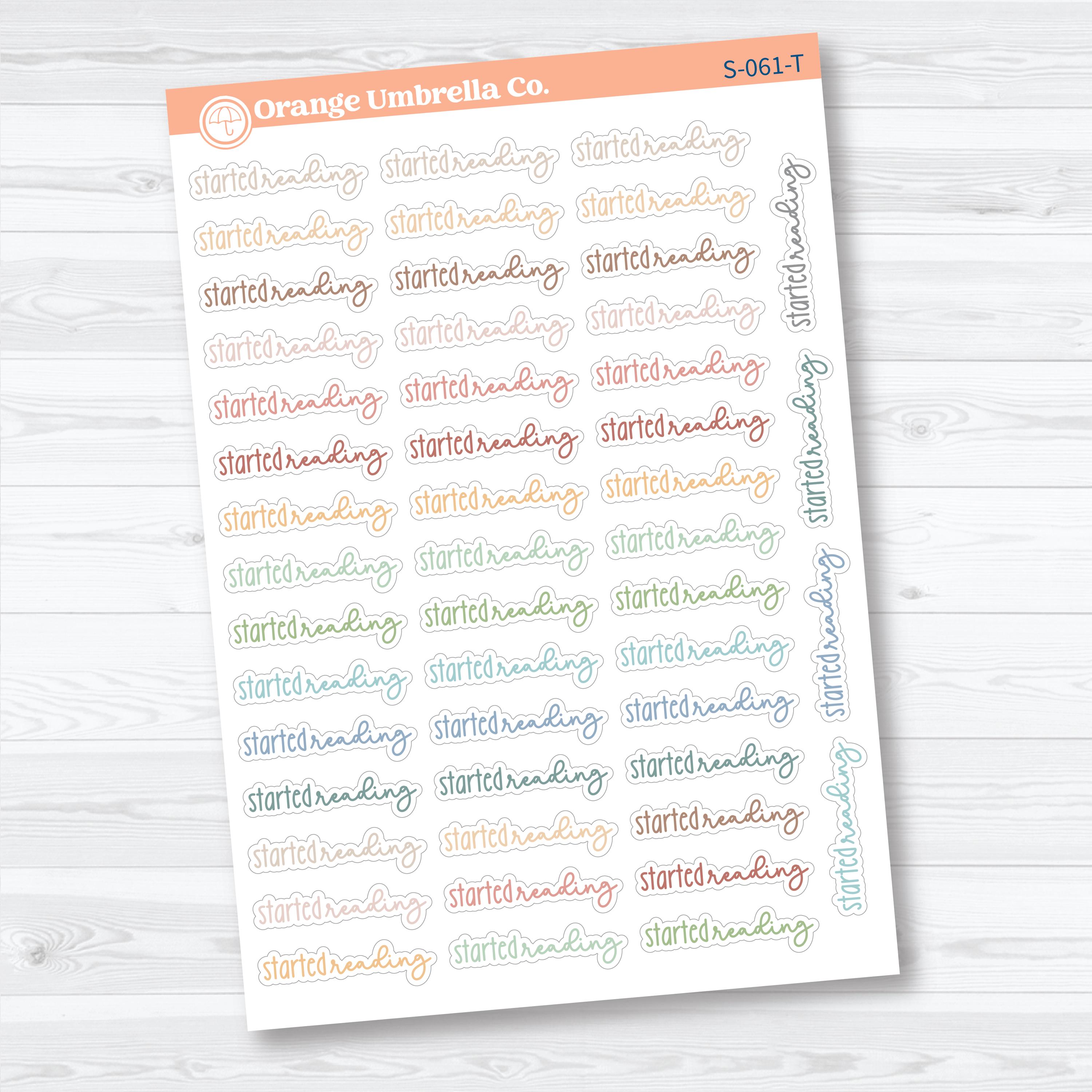 Started Reading Planner Script Stickers | Reading Journal Scripts F18 | S-061