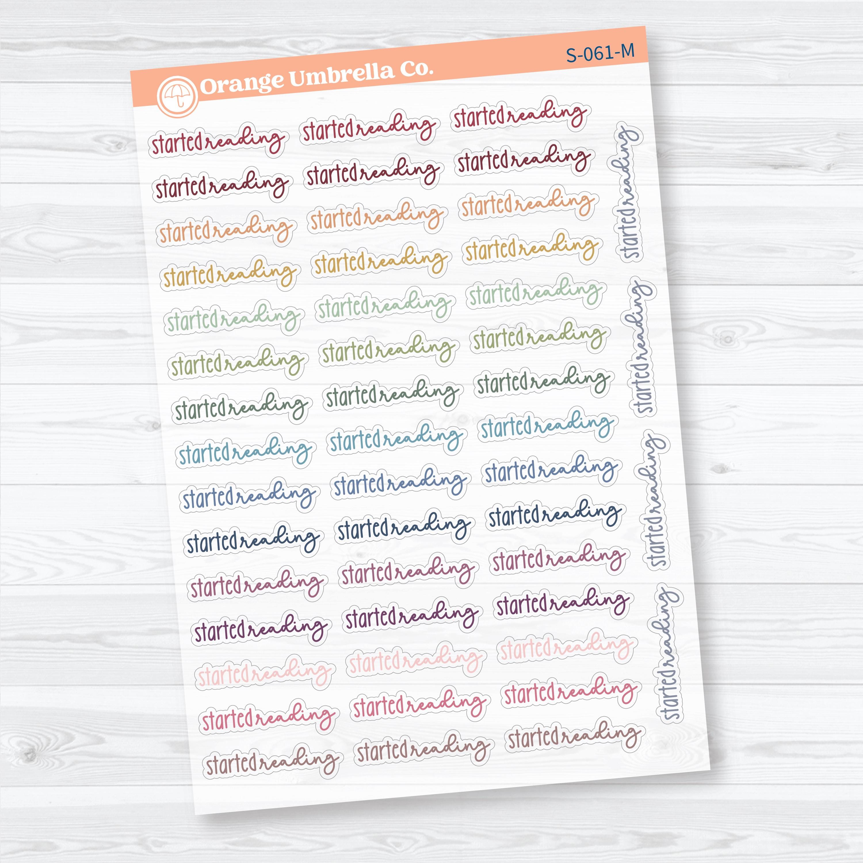 Started Reading Clear Matte Planner Script Stickers | Reading Journal Scripts F18 | S-061-CM