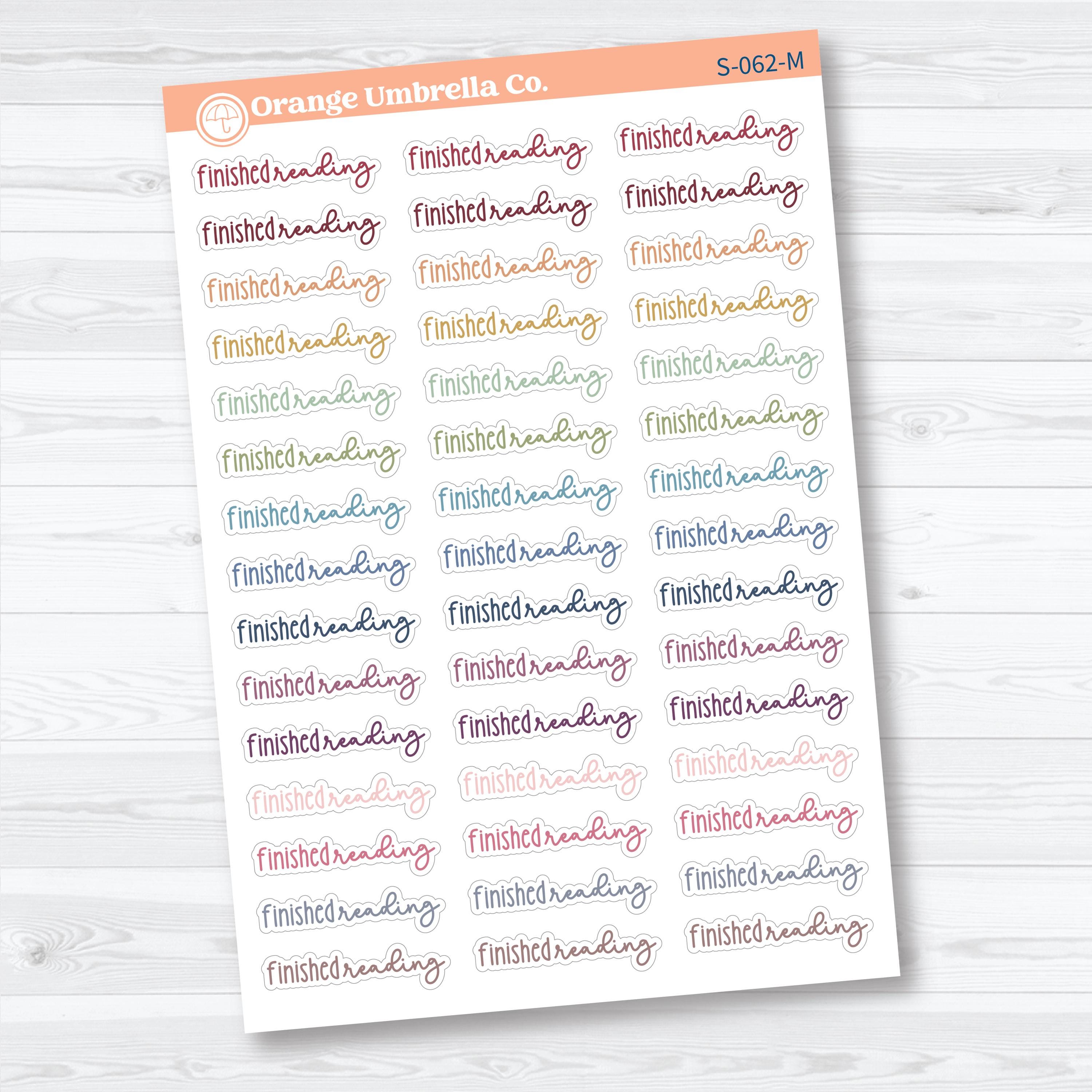 Finished Reading Planner Script Stickers | Reading Journal Scripts F18 | S-062