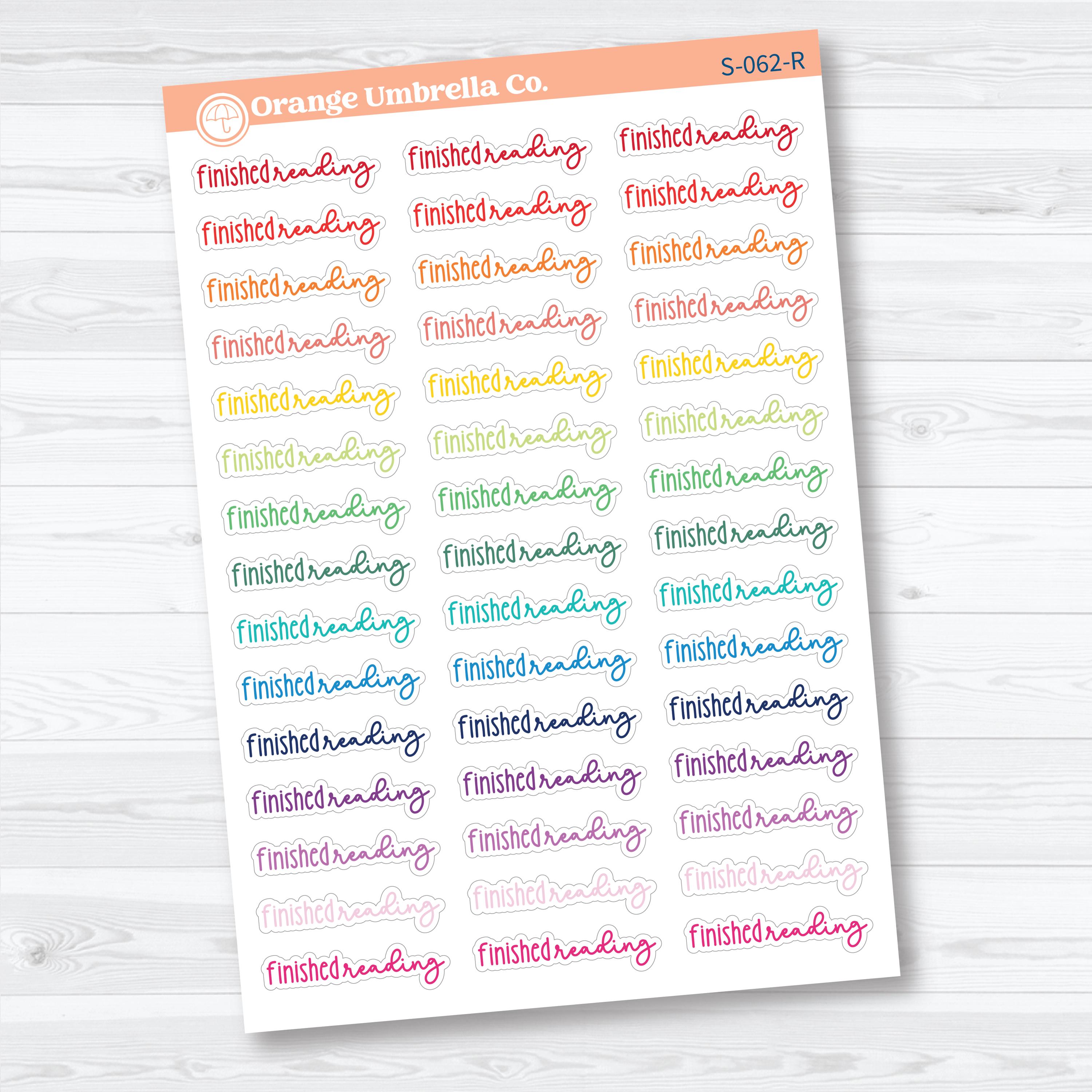 Finished Reading Planner Script Stickers | Reading Journal Scripts F18 | S-062